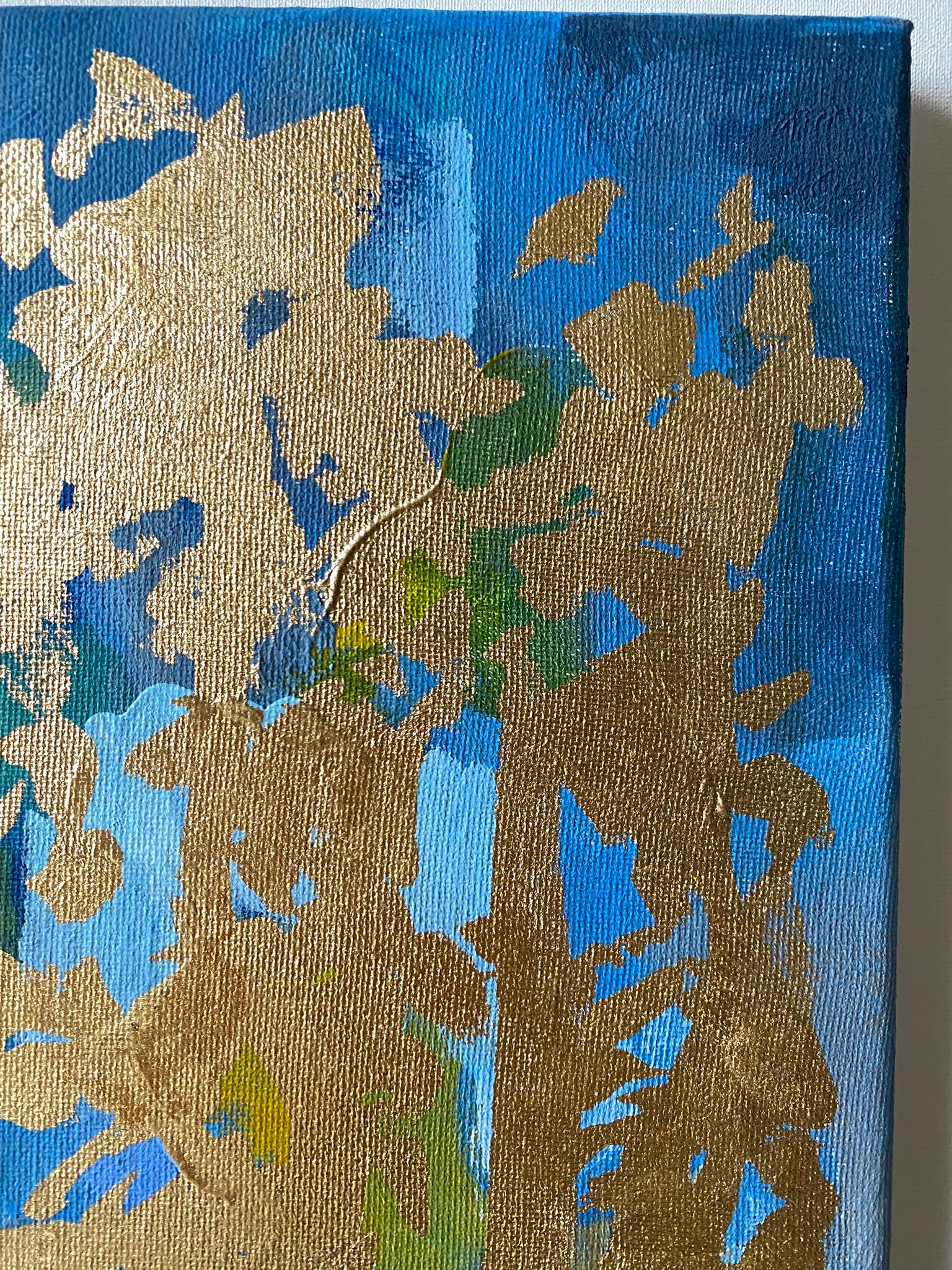 Original-Landscape Memory-British Awarded Artist-Gold Leaf, huile sur toile en vente 11