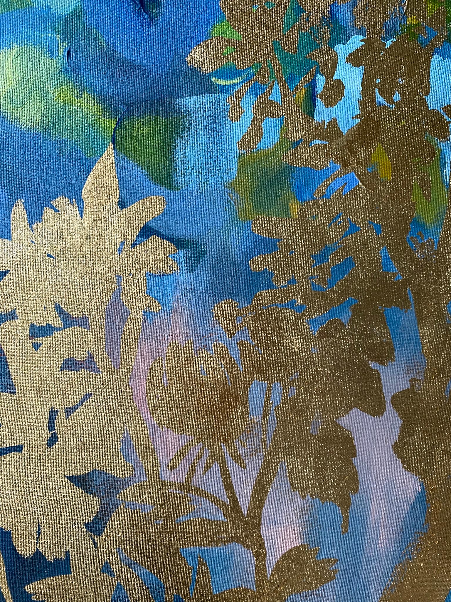 Original-Landscape Memory-British Awarded Artist-Gold Leaf, huile sur toile en vente 14