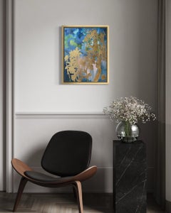 Originale-Landscape Memory-Artista britannico premiato con la foglia d'oro, olio su tela