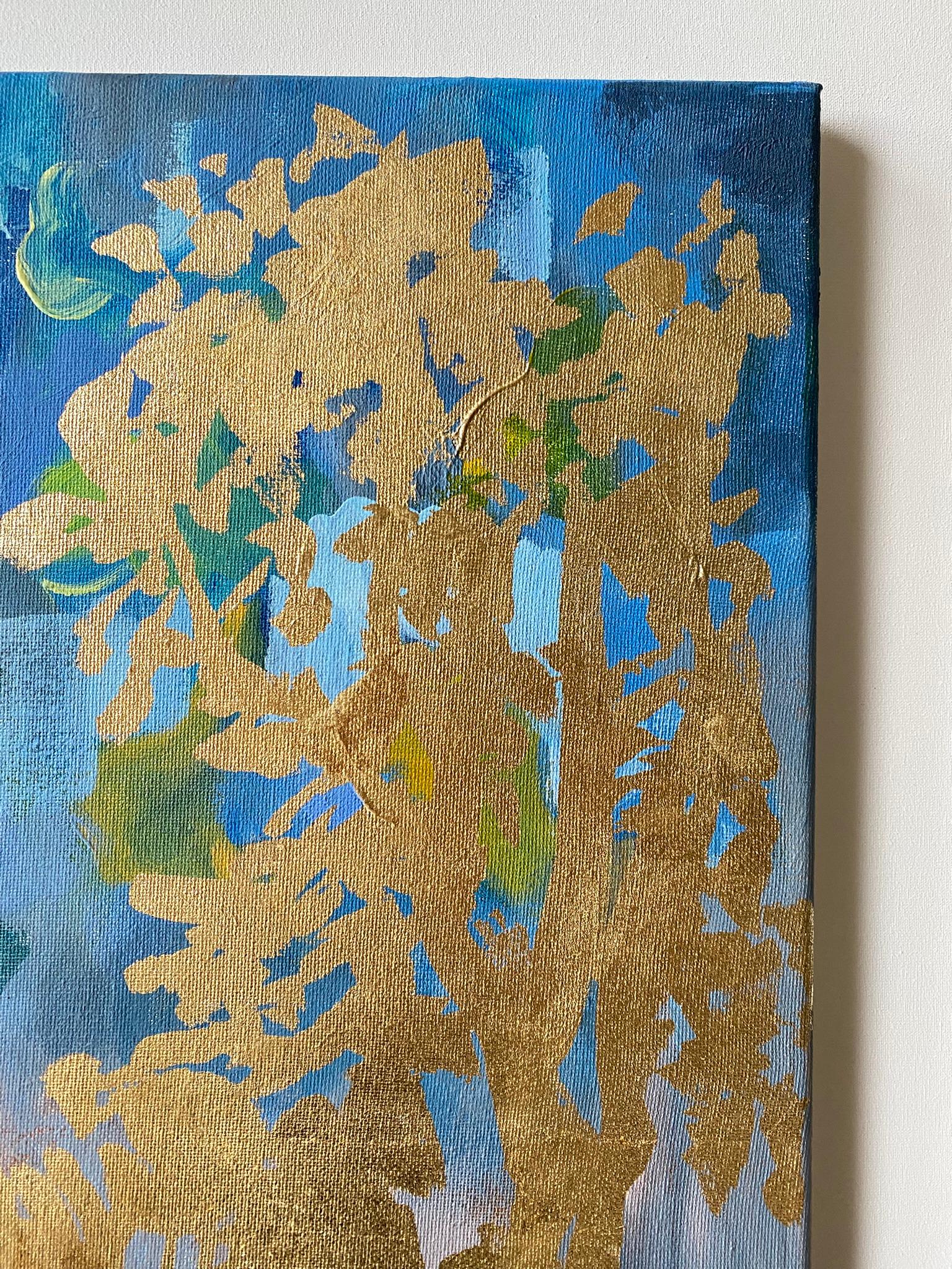 Original-Landscape Memory-British Awarded Artist-Gold Leaf, huile sur toile en vente 2