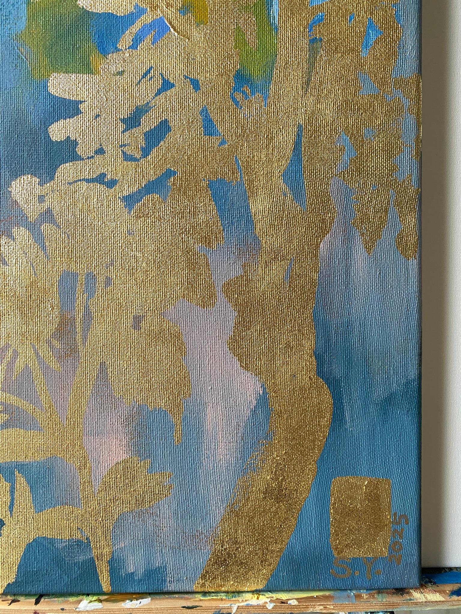 Original-Landscape Memory-British Awarded Artist-Gold Leaf, huile sur toile en vente 3
