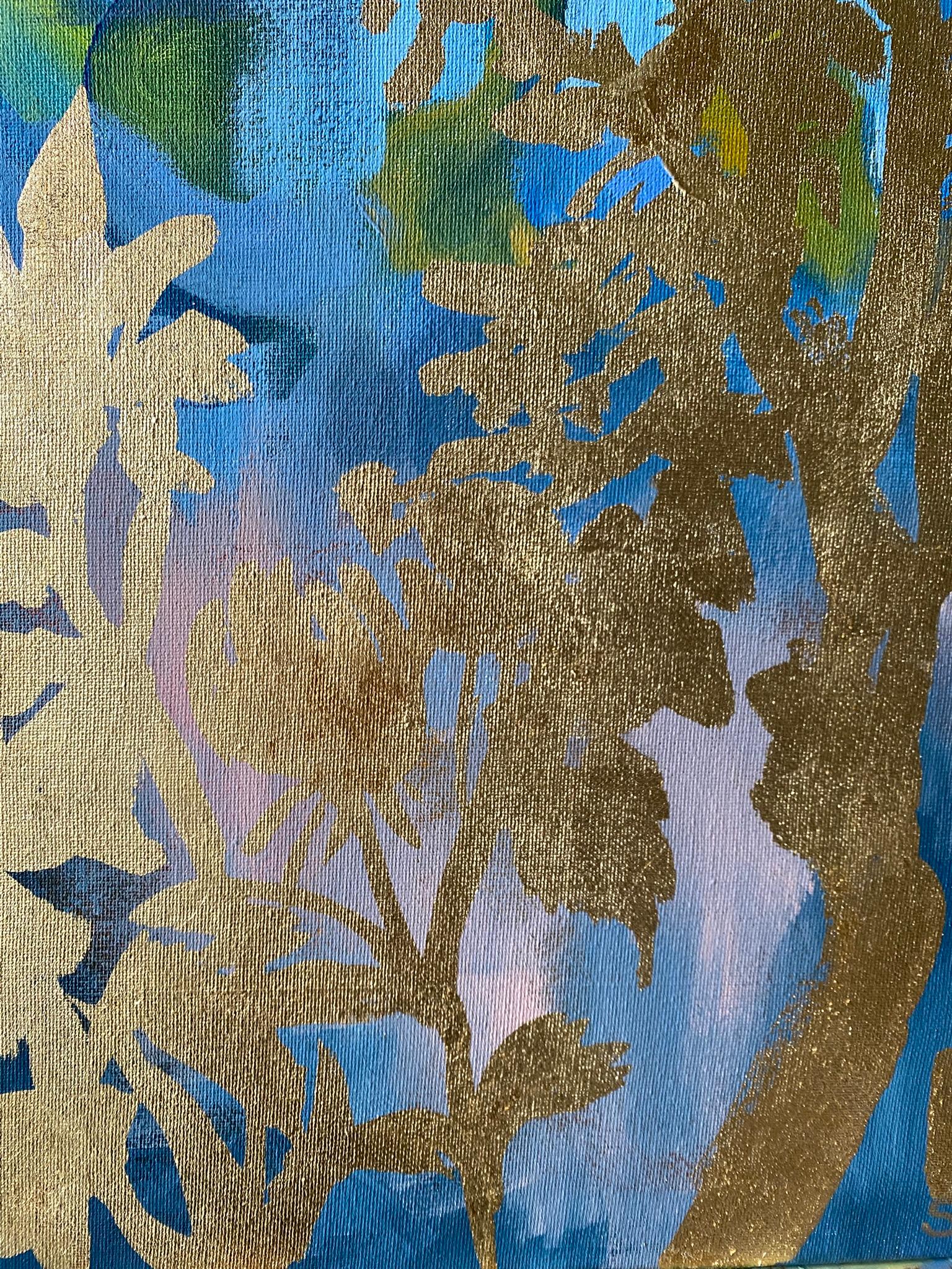 Original-Landscape Memory-British Awarded Artist-Gold Leaf, huile sur toile en vente 5