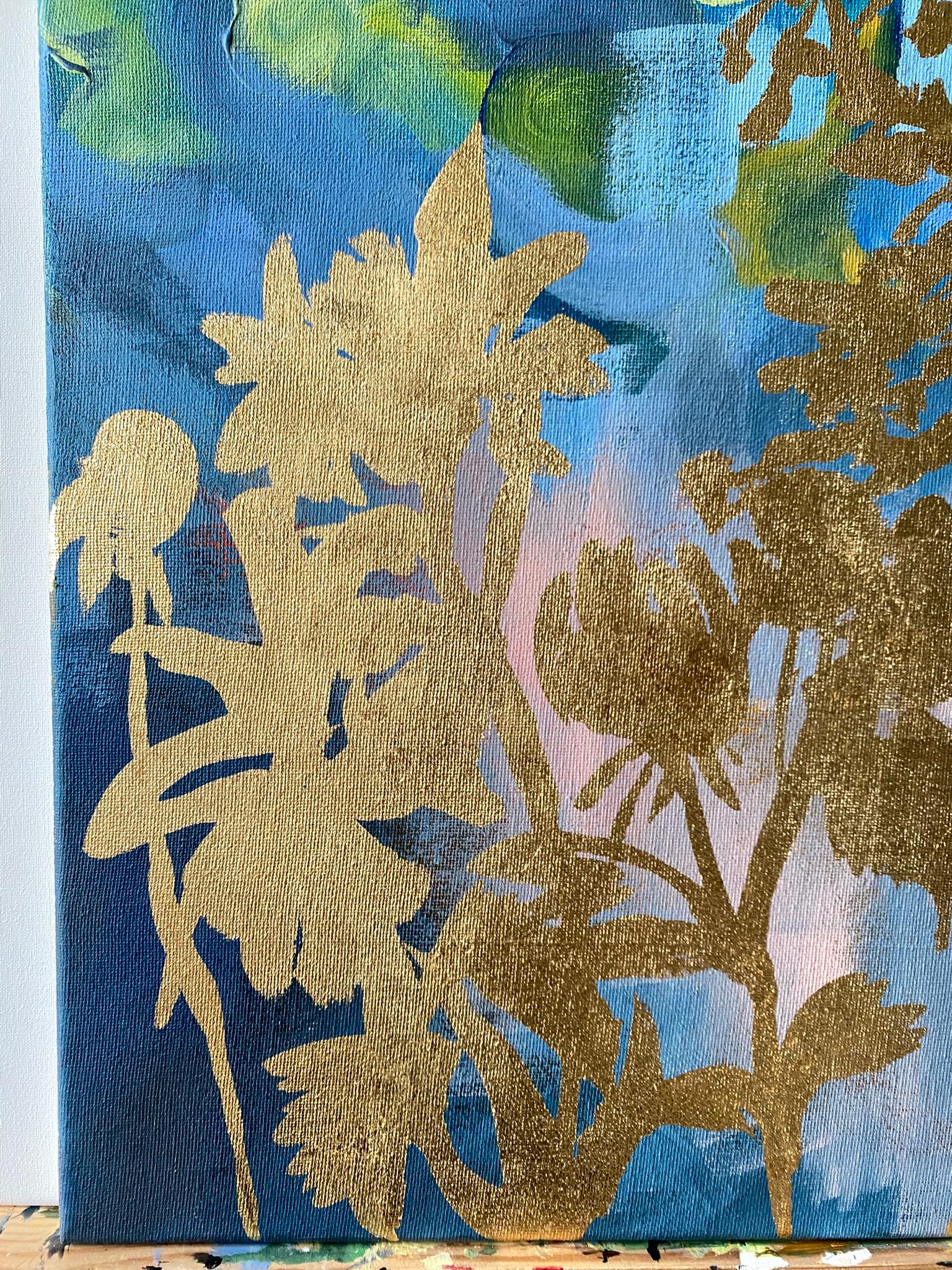 Original-Landscape Memory-British Awarded Artist-Gold Leaf, huile sur toile en vente 6
