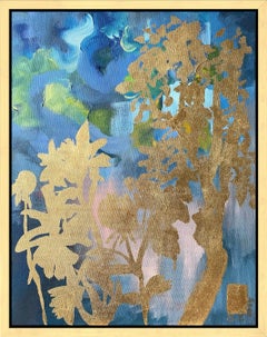 Originale-Landscape Memory-Artista britannico premiato con la foglia d'oro, olio su tela