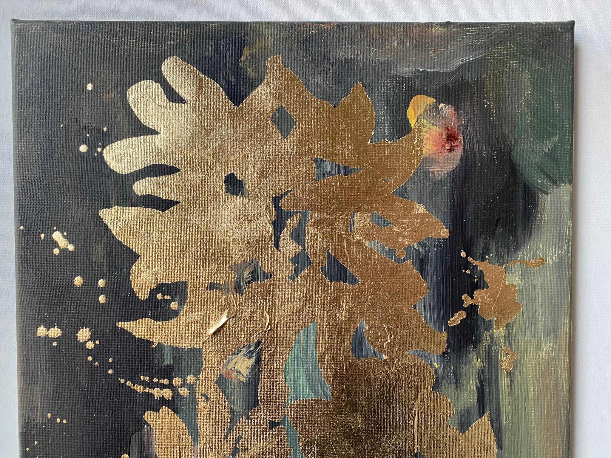Originale-Paesaggio della memoria-Foglia d'oro, olio su tela-Artista britannico premiato in vendita 9
