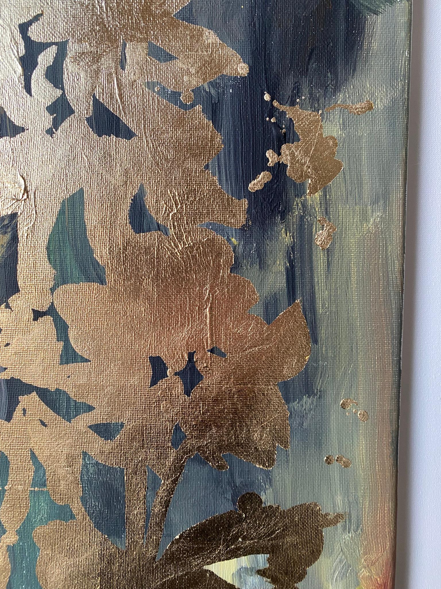 Con pennellate d'oro, olio, gesso e acrilico, Shizico orchestra una sinfonia visiva di espressione astratta in questa serie in corso [Landscape Memories]; è una parte della sua [Sunlit Series] in cui ha sviluppato ed esplorato vari tipi di medium