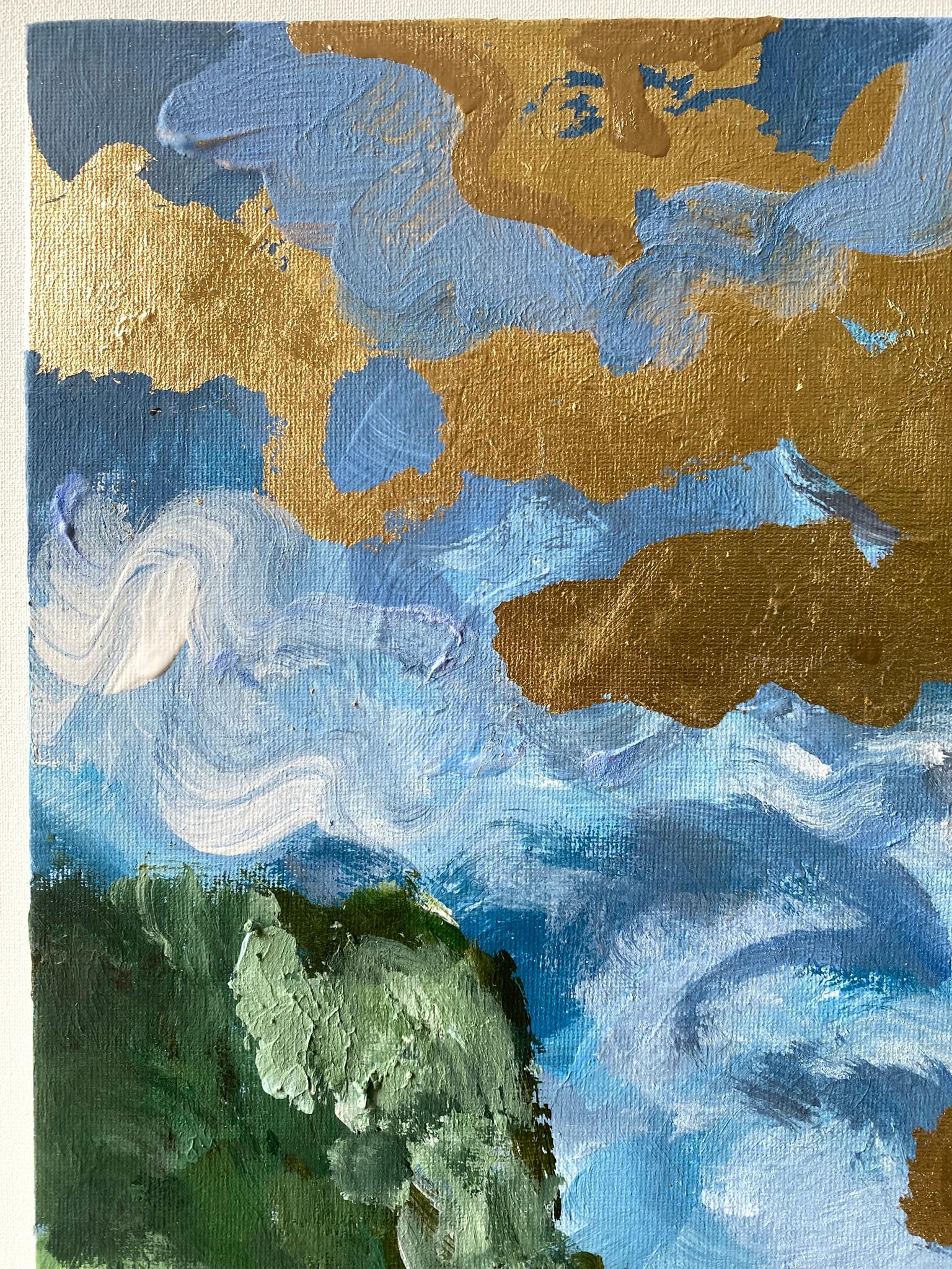 Original-Landscape Memory-Large Seascape-British Awarded Artist-Gold Leaf, Oil For Sale 10