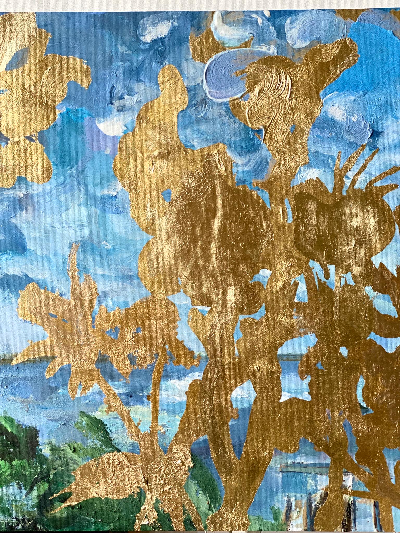 Original-Landscape Memory-Large Seascape-British Awarded Artist-Gold Leaf, Oil For Sale 12