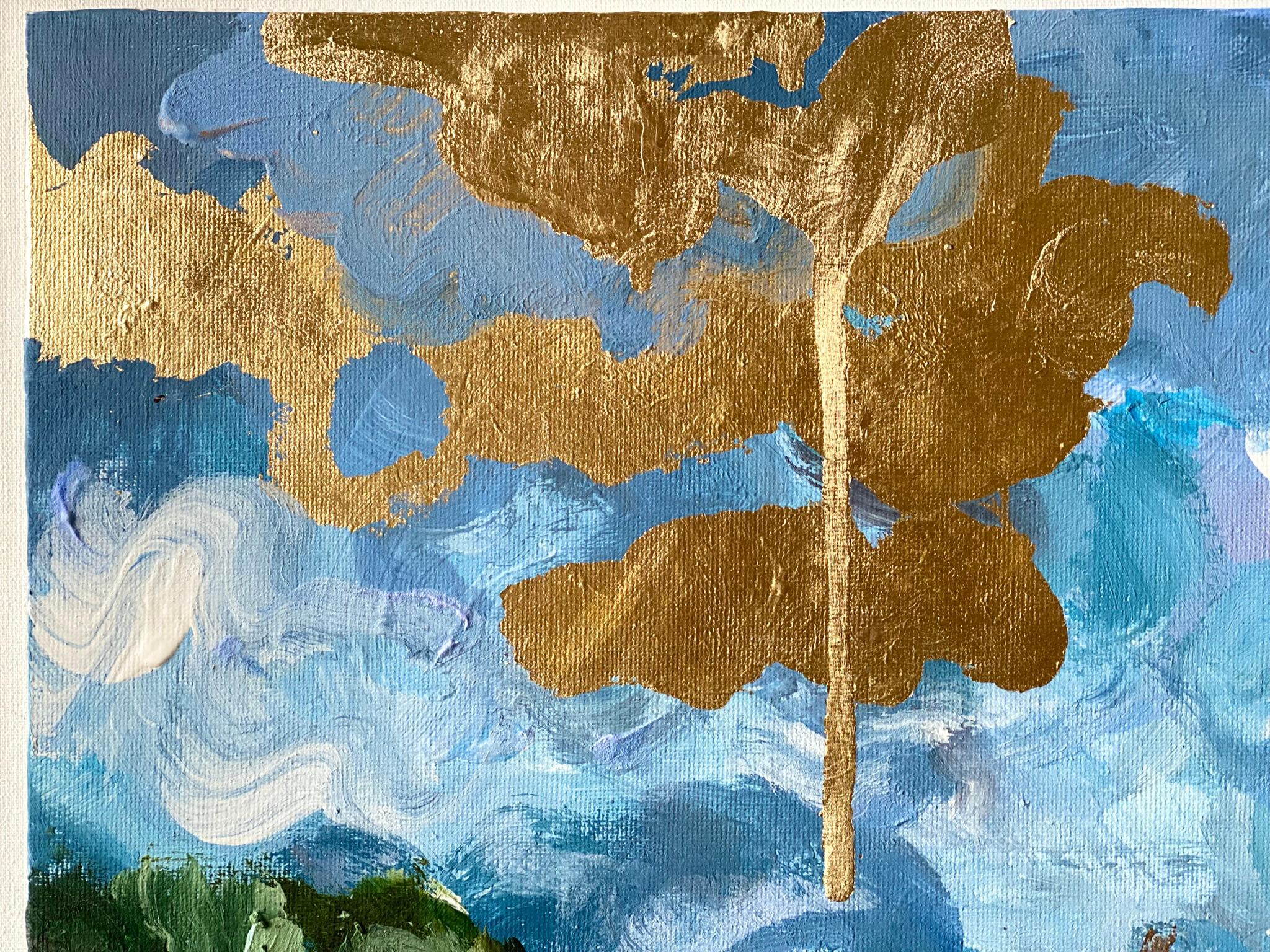 Original-Landscape Memory-Large Seascape-British Awarded Artist-Gold Leaf, Oil For Sale 1