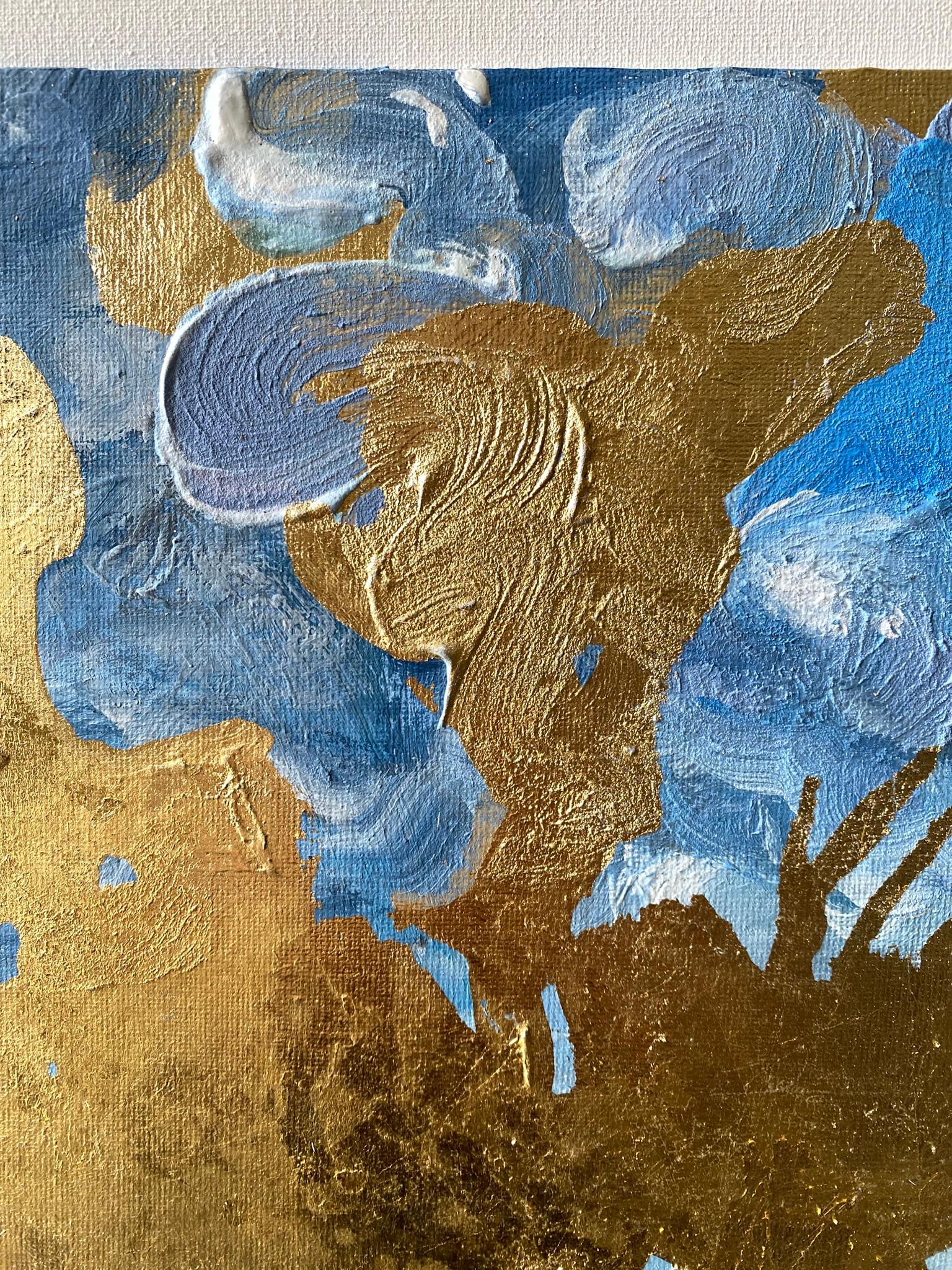 Original-Landscape Memory-Large Seascape-British Awarded Artist-Gold Leaf, Oil For Sale 3