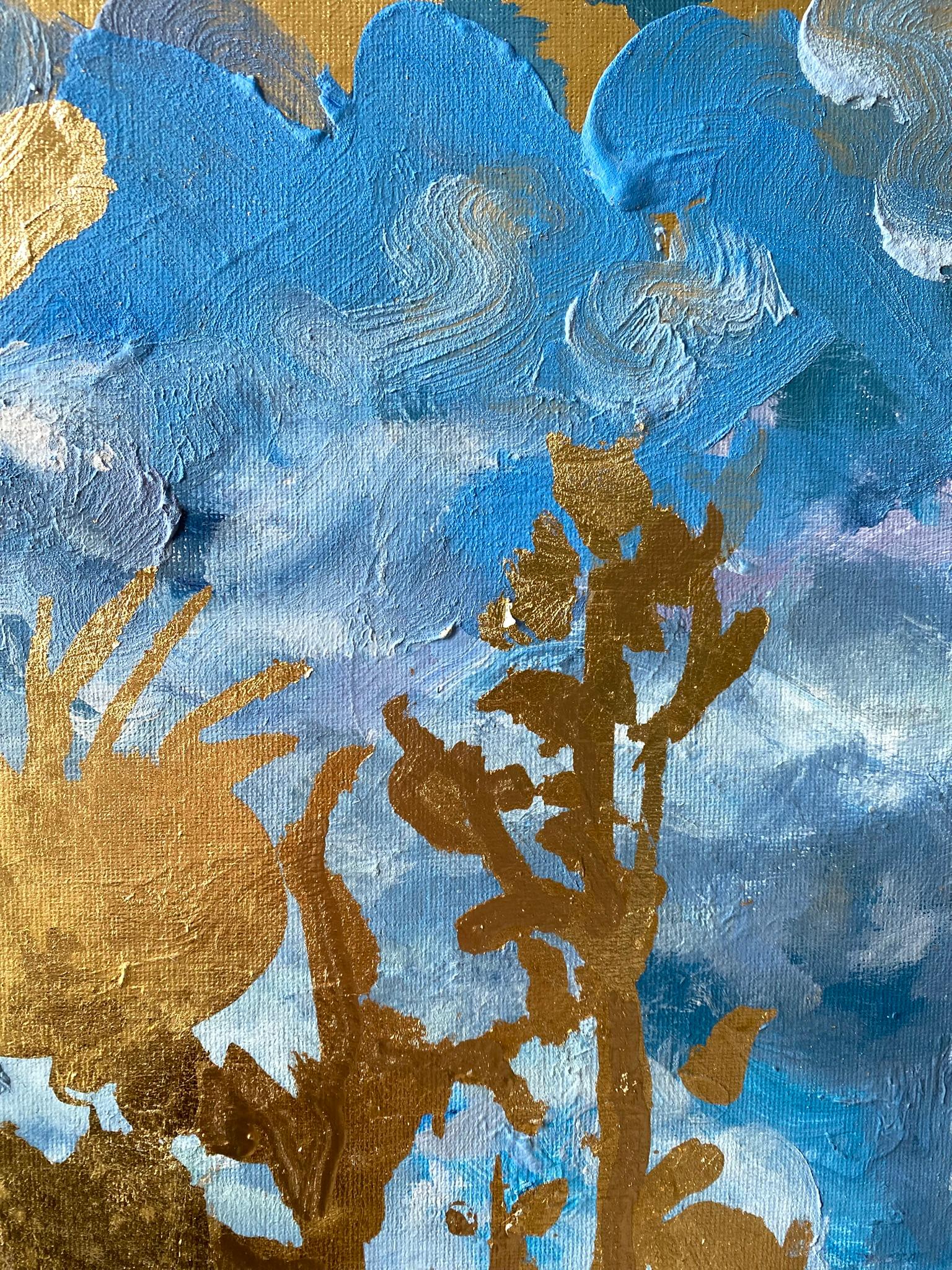 Original-Landscape Memory-Large Seascape-British Awarded Artist-Gold Leaf, Oil For Sale 5