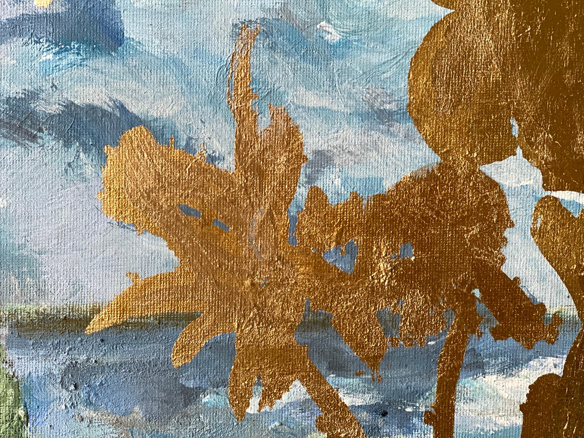 Original-Landscape Memory-Large Seascape-British Awarded Artist-Gold Leaf, Oil For Sale 6