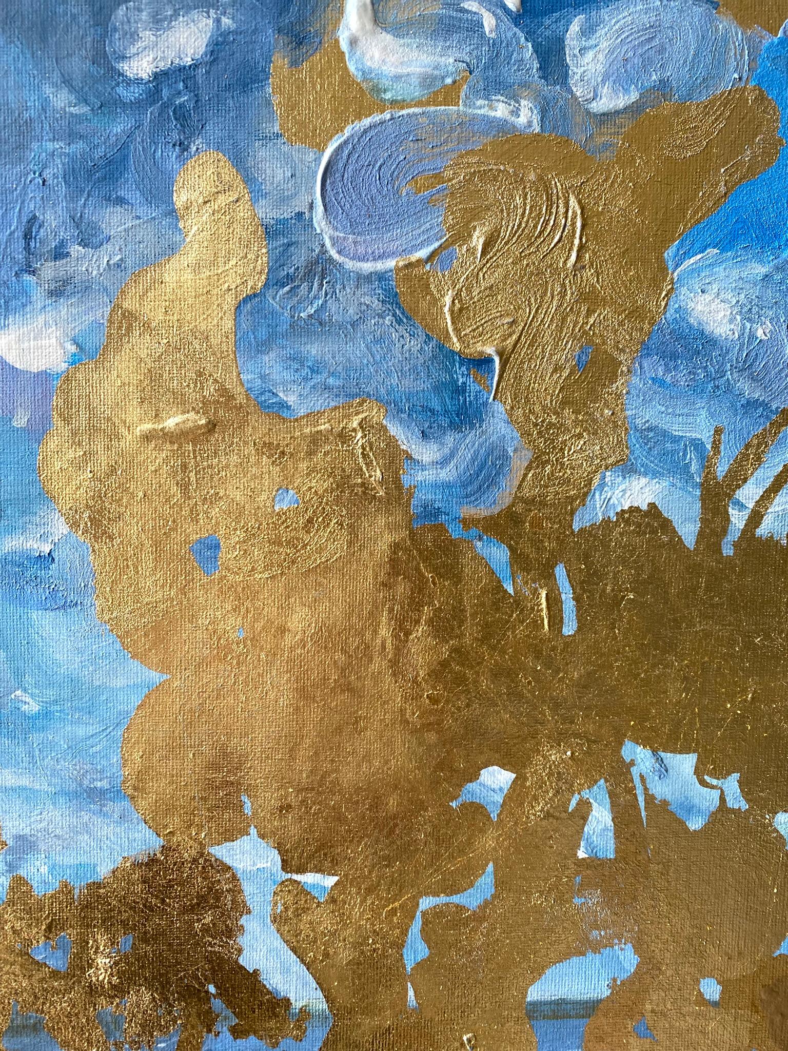 Original-Landscape Memory-Large Seascape-British Awarded Artist-Gold Leaf, Oil For Sale 7