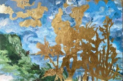Original-Landscape Memory-Large Seascape-British Awarded Artist-Gold Leaf, Oil