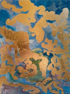 Original Landscape Memory No4 - Abstract-Expression-UK Awarded Artist-Gold Leaf