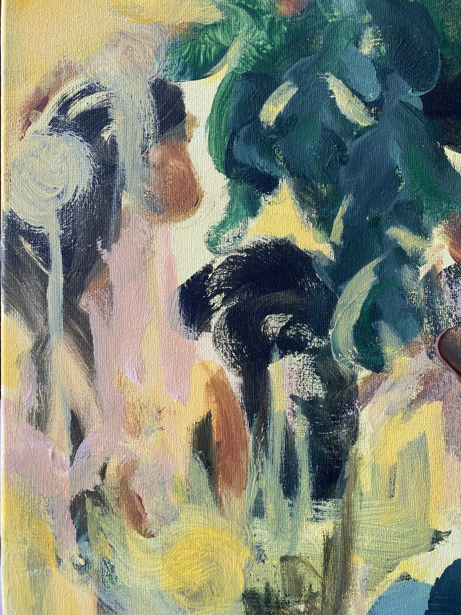 Olio originale di grandi dimensioni-130 YR Tigli in giallo-Artista britannico premiato-Espressione in vendita 6
