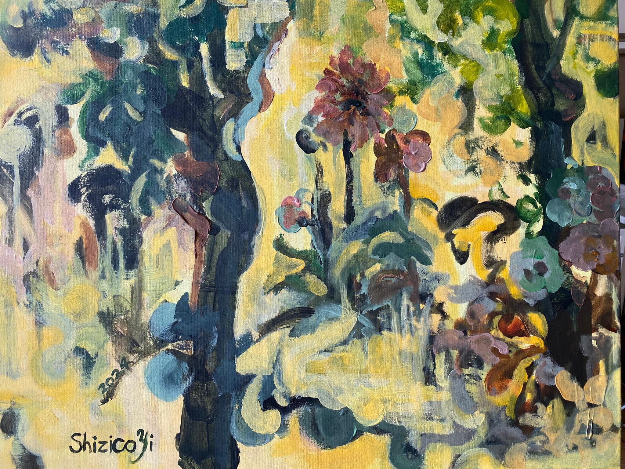 Olio originale di grandi dimensioni-130 YR Tigli in giallo-Artista britannico premiato-Espressione in vendita 12