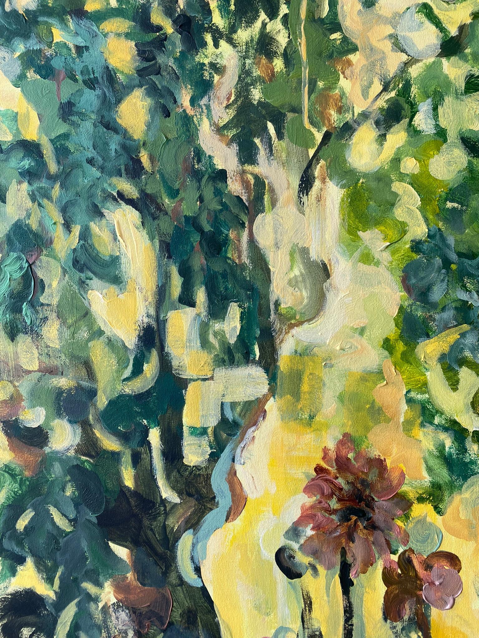 Olio originale di grandi dimensioni-130 YR Tigli in giallo-Artista britannico premiato-Espressione in vendita 14