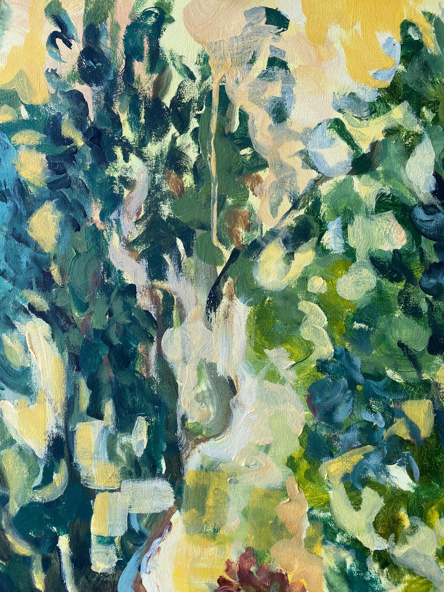 Olio originale di grandi dimensioni-130 YR Tigli in giallo-Artista britannico premiato-Espressione in vendita 1