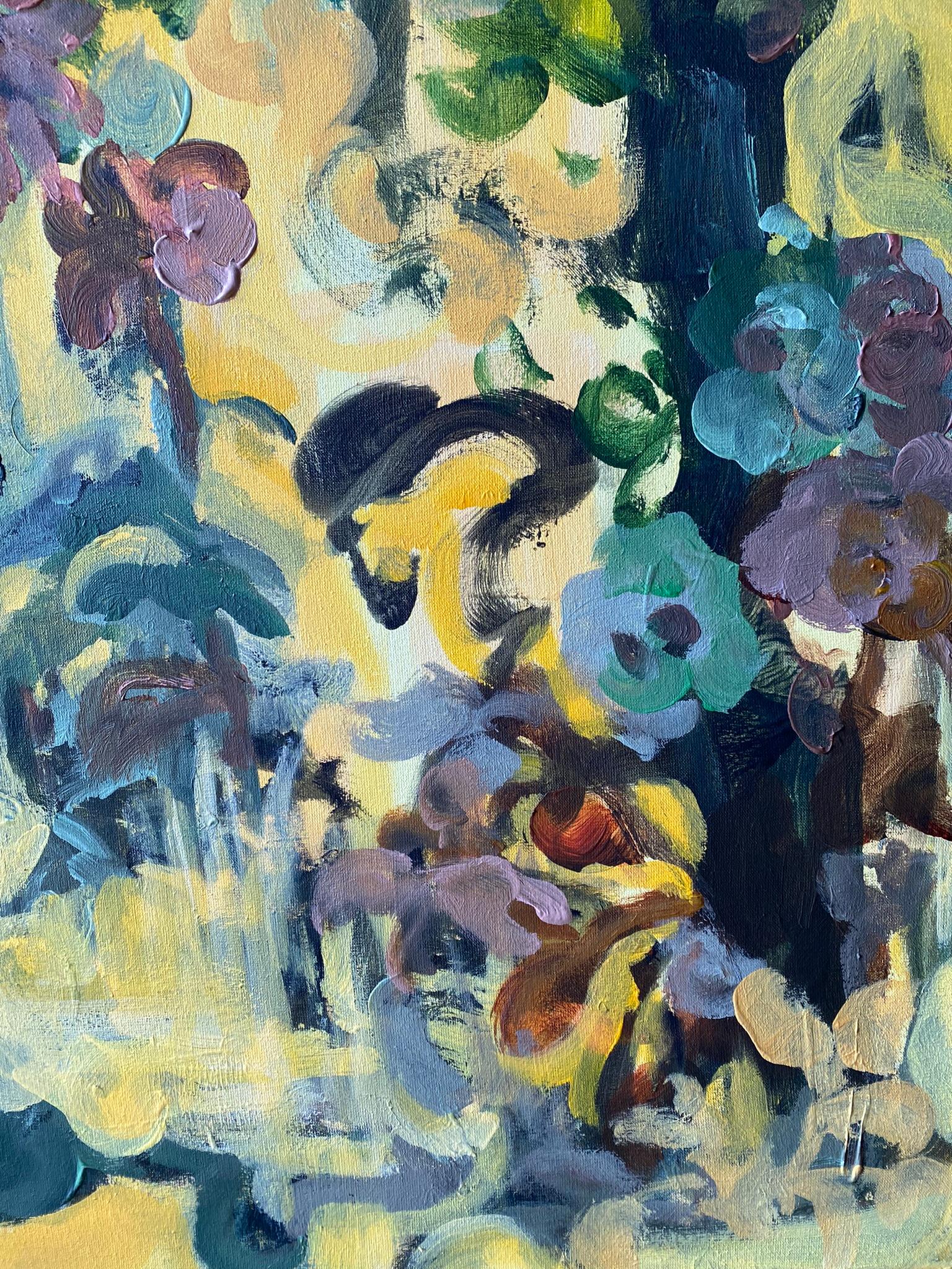Olio originale di grandi dimensioni-130 YR Tigli in giallo-Artista britannico premiato-Espressione in vendita 2