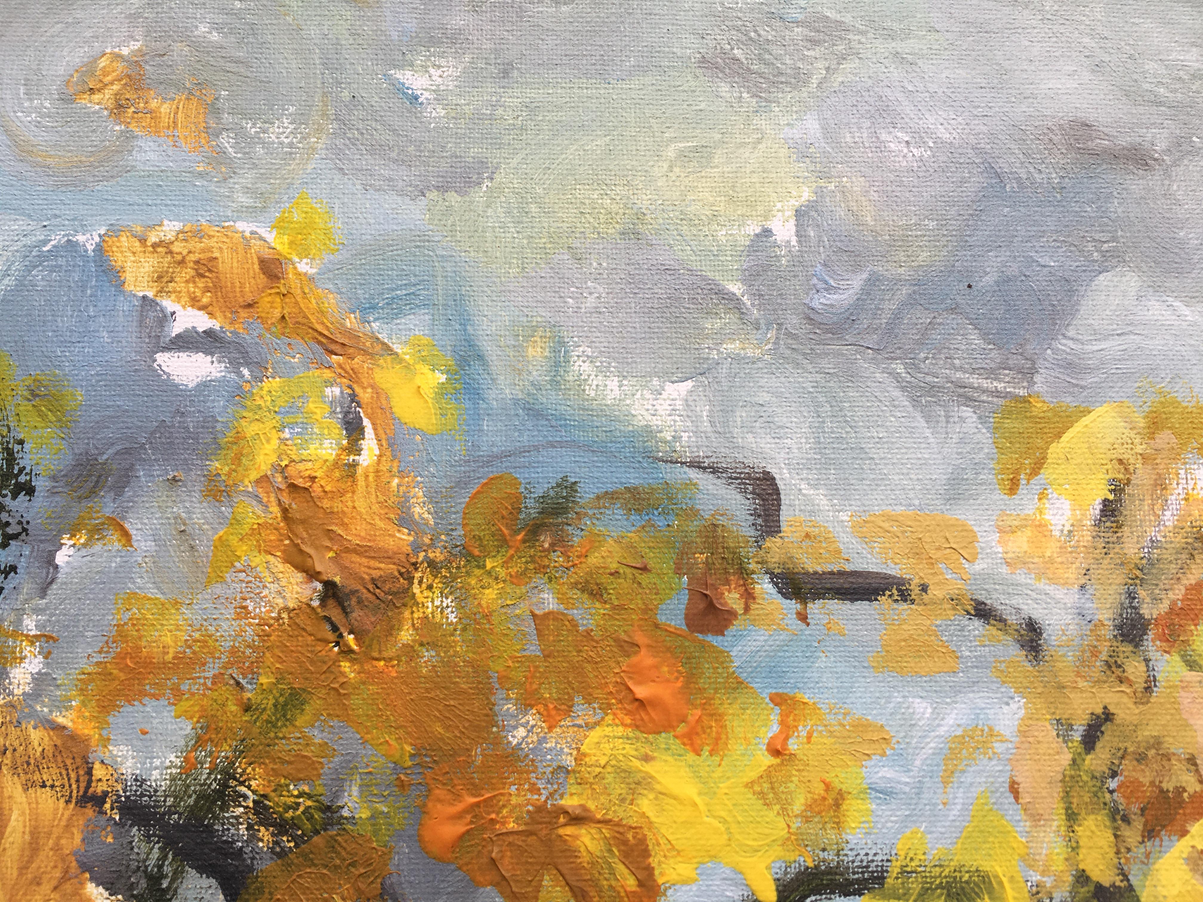 Óleo original de gran tamaño-Otoño en Londres IV-Enmarcado-plein air-Artista británico galardonado en venta 6