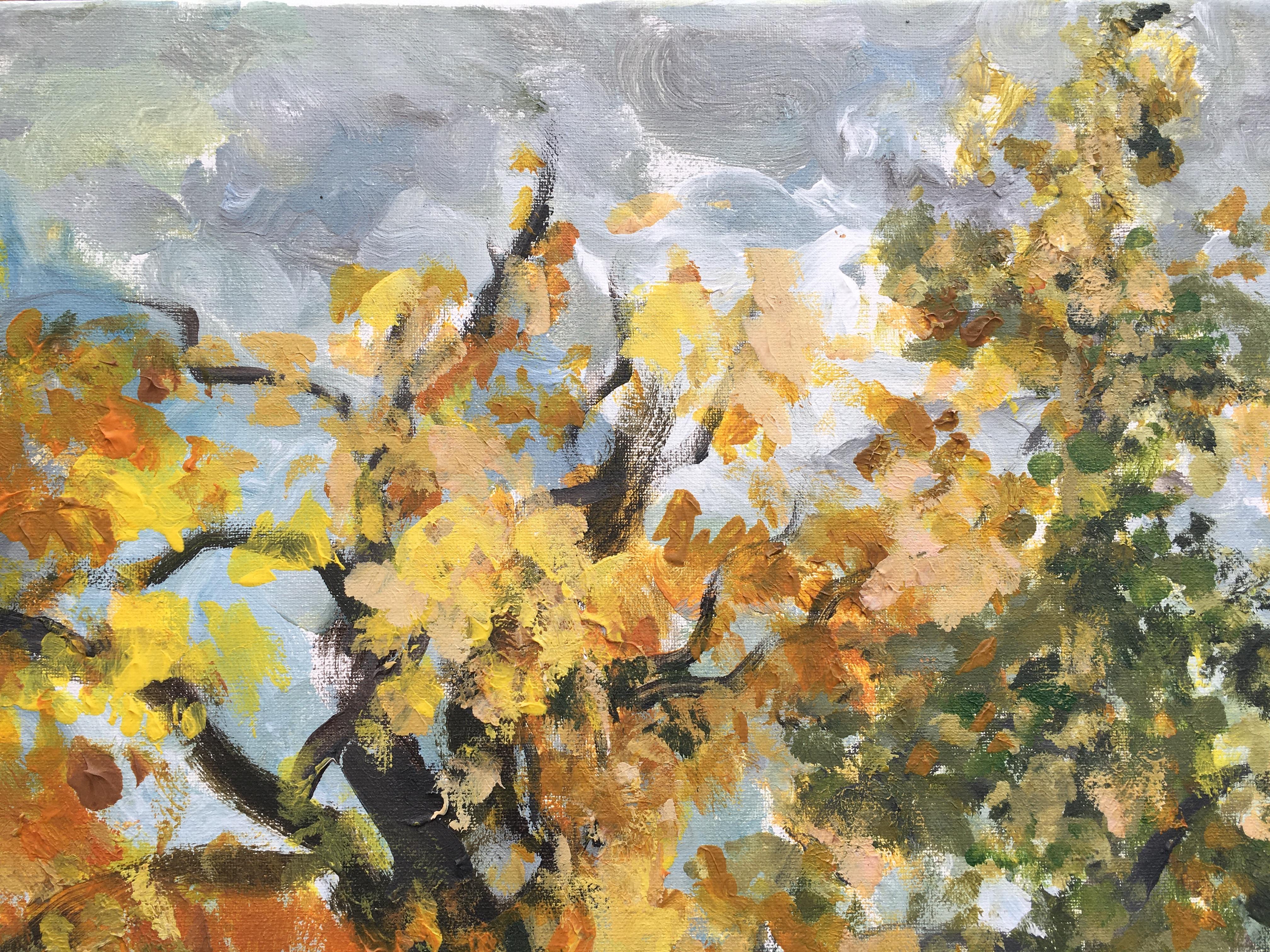 Óleo original de gran tamaño-Otoño en Londres IV-Enmarcado-plein air-Artista británico galardonado en venta 3