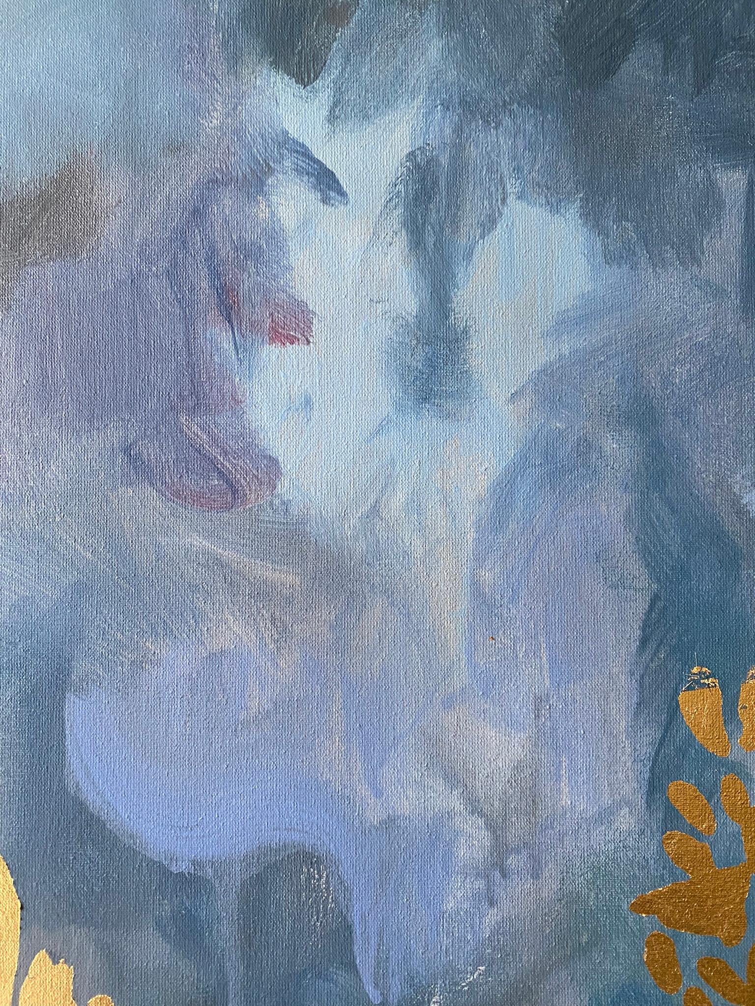 Original-Grande-Verano-Florecimiento en la noche-Artista premiado en Gran Bretaña-Exposición en pan de oro 12