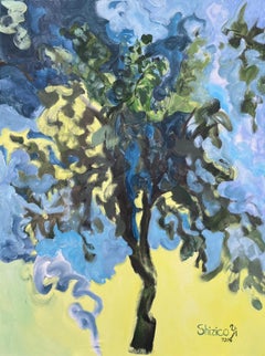 Lienzo Original-Grande-Florecimiento estival-Árbol-Reino Unido Galardonado Artista-Exposición Colección