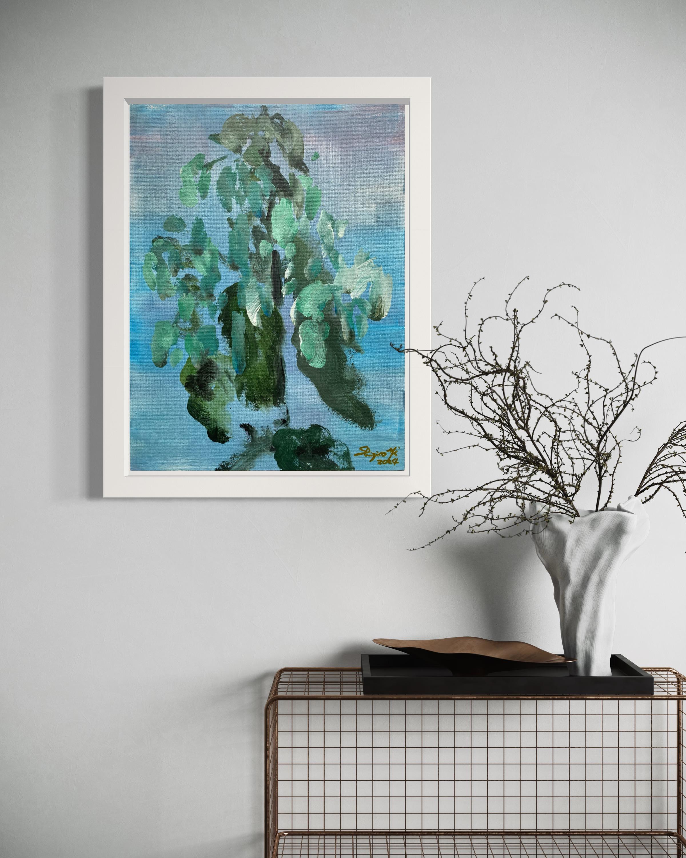 Original-Magic Bell Morning Light-UK Awarded Artist-Botanic- Abstract Expression - Painting by Shizico Yi
