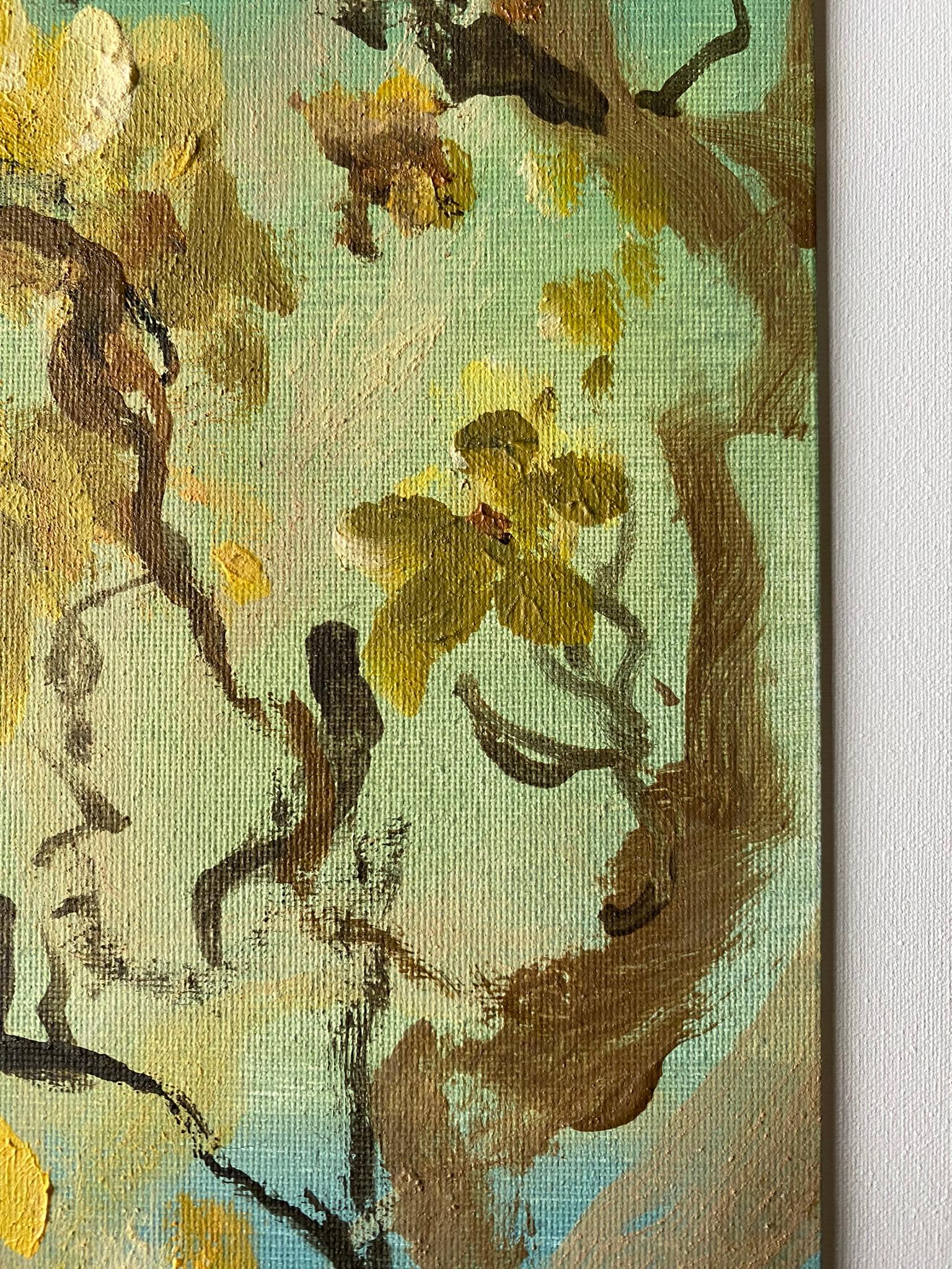 Original-Magnolias-Memory Landscape-UK Awarded Artist-oil on canvas board-Spring For Sale 12