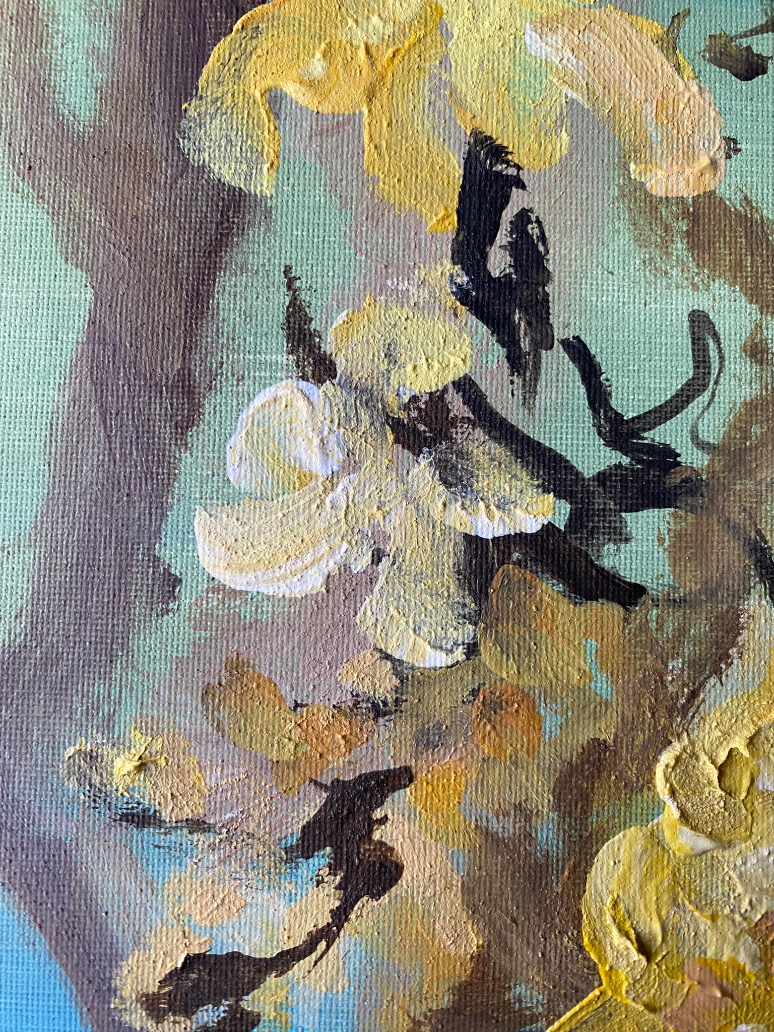 Original-Magnolias-Memory Landscape-UK Awarded Artist-oil on canvas board-Spring For Sale 13