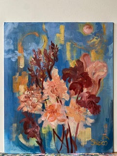 Originale-Dahlia lunare: Blu e Rosso-Jardin d'Hiver-Artista britannico premiato