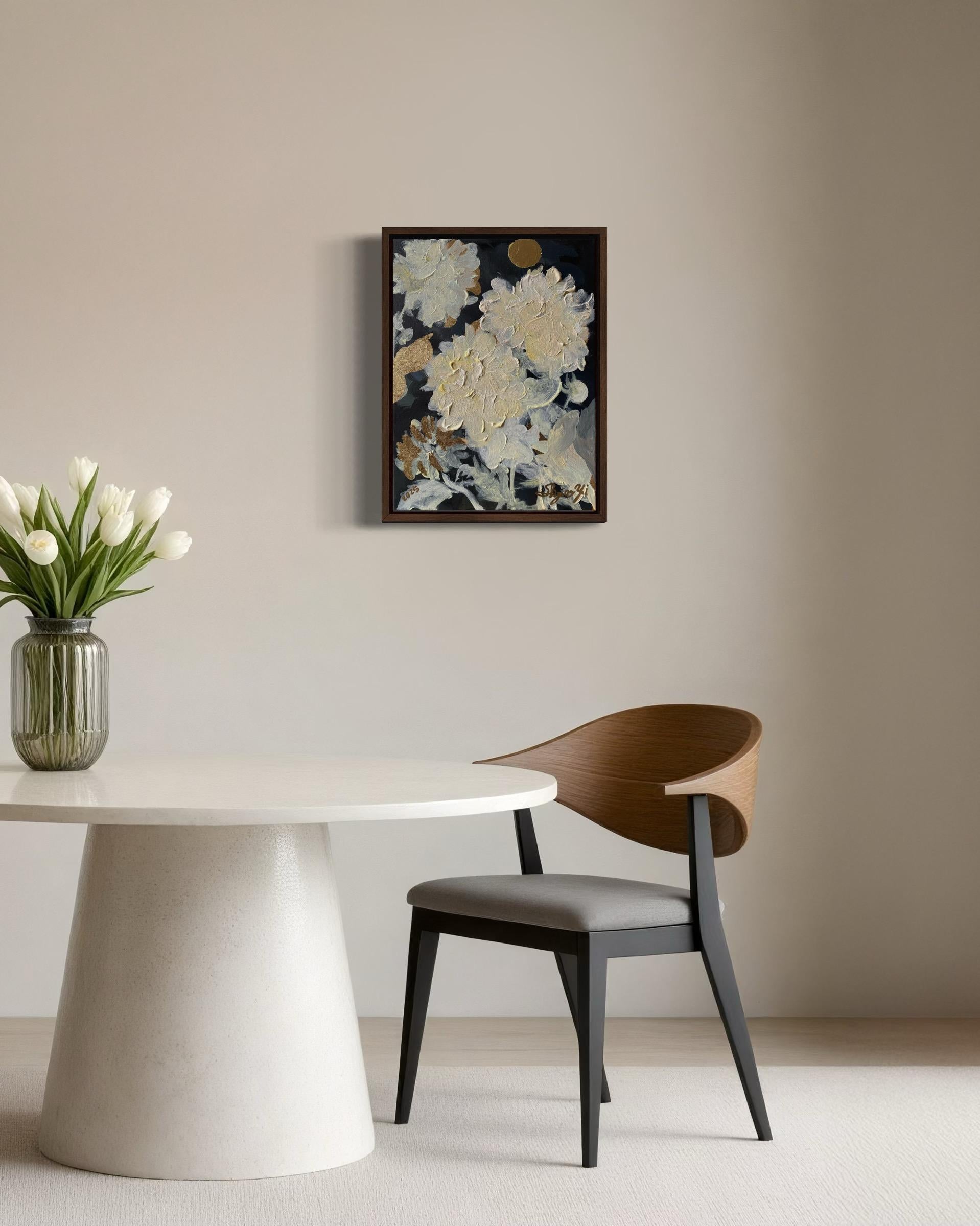 Original-Moonlit Jardin d'Hiver Series-British Awarded Artist-Impasto-Impression - Painting by Shizico Yi