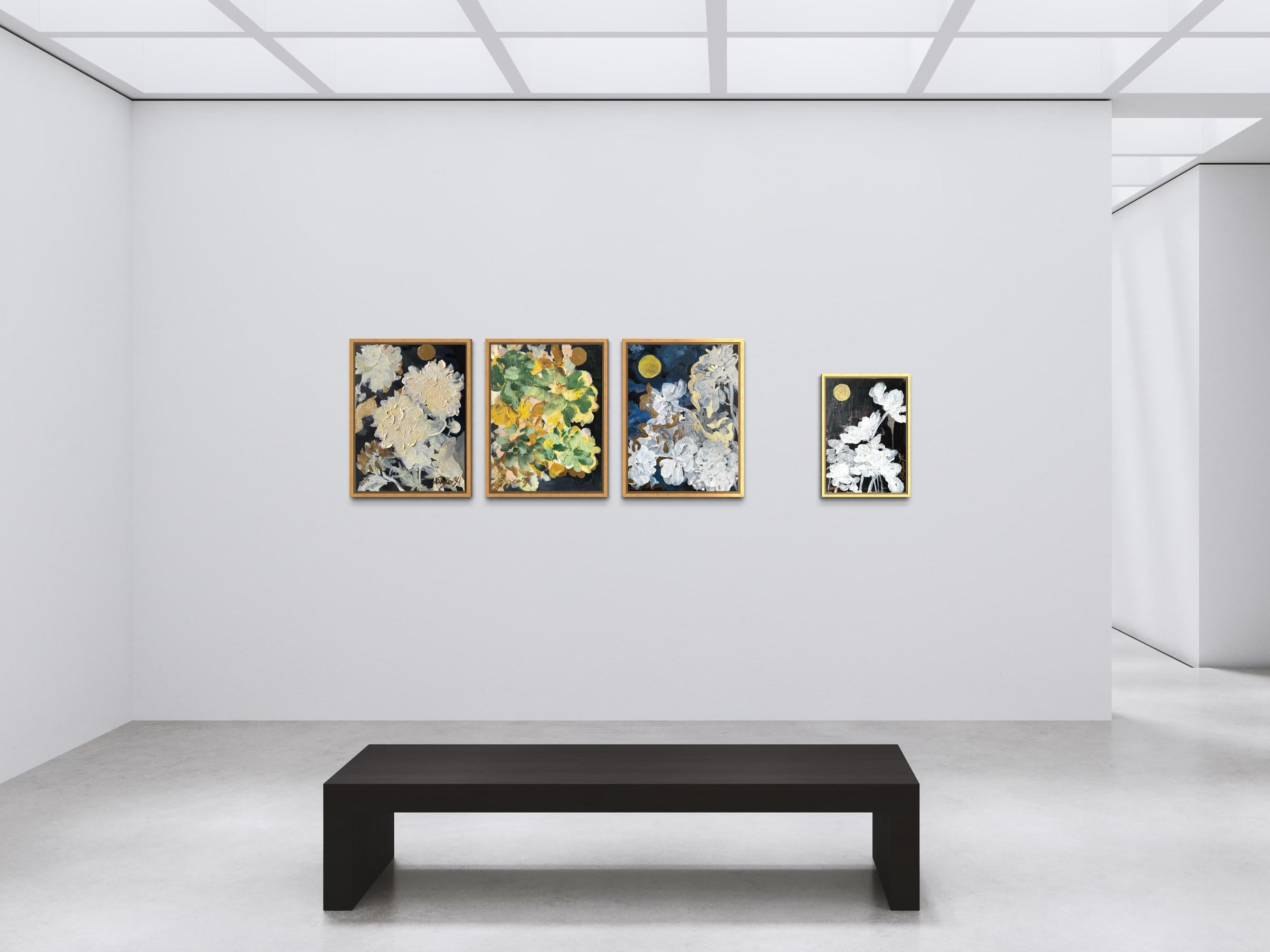 Original-Moonlit Jardin d'Hiver Series-British Awarded Artist-Impasto-Impression For Sale 15