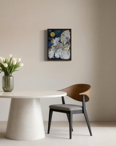 Original-Moonlit Snowy Night-British Awarded Artist-Oil-Gold Leaf-impressionism