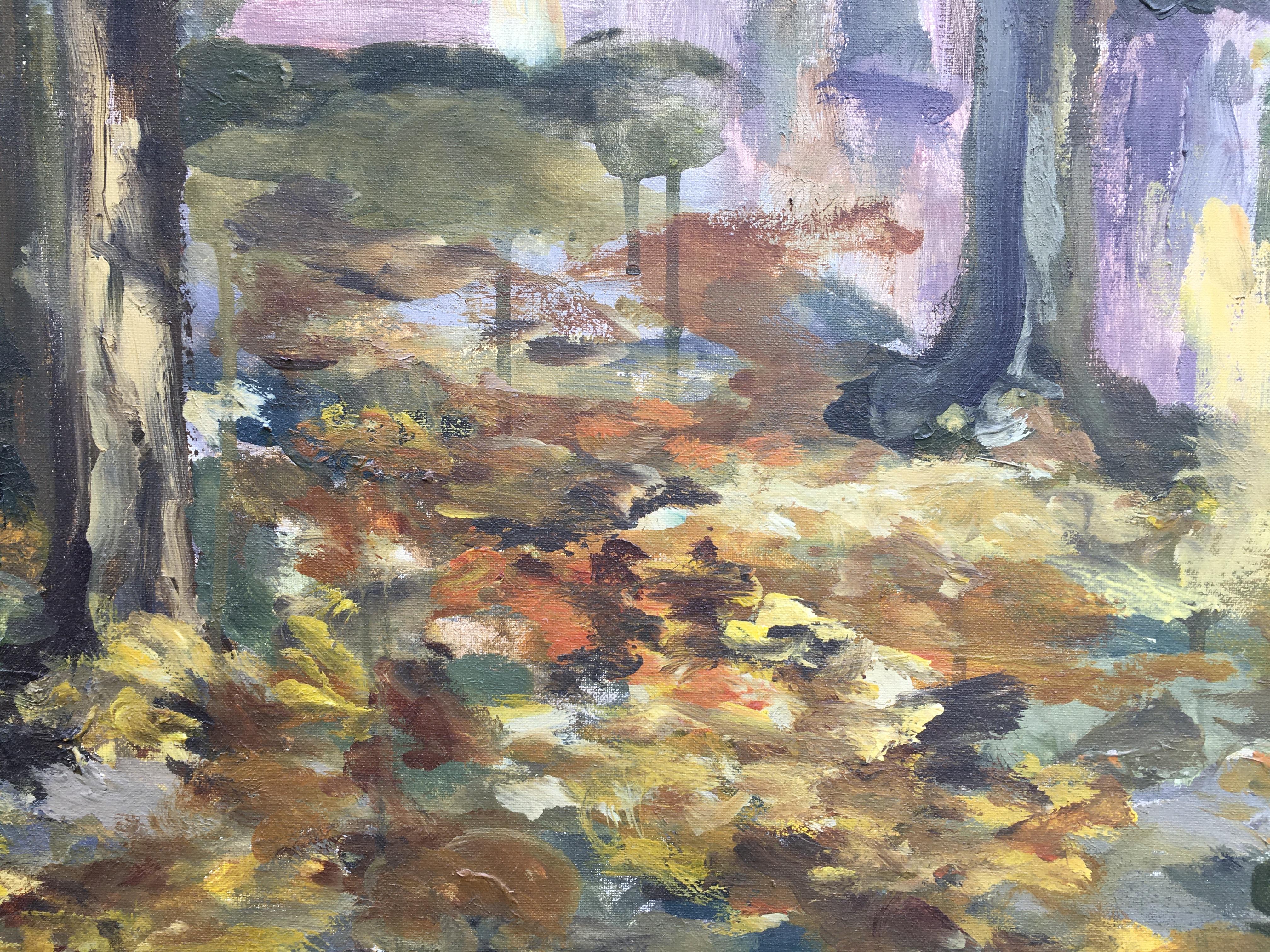 Original oil-Autumn in London IV-expression-landscape-plein air-UK awarded Artis For Sale 5