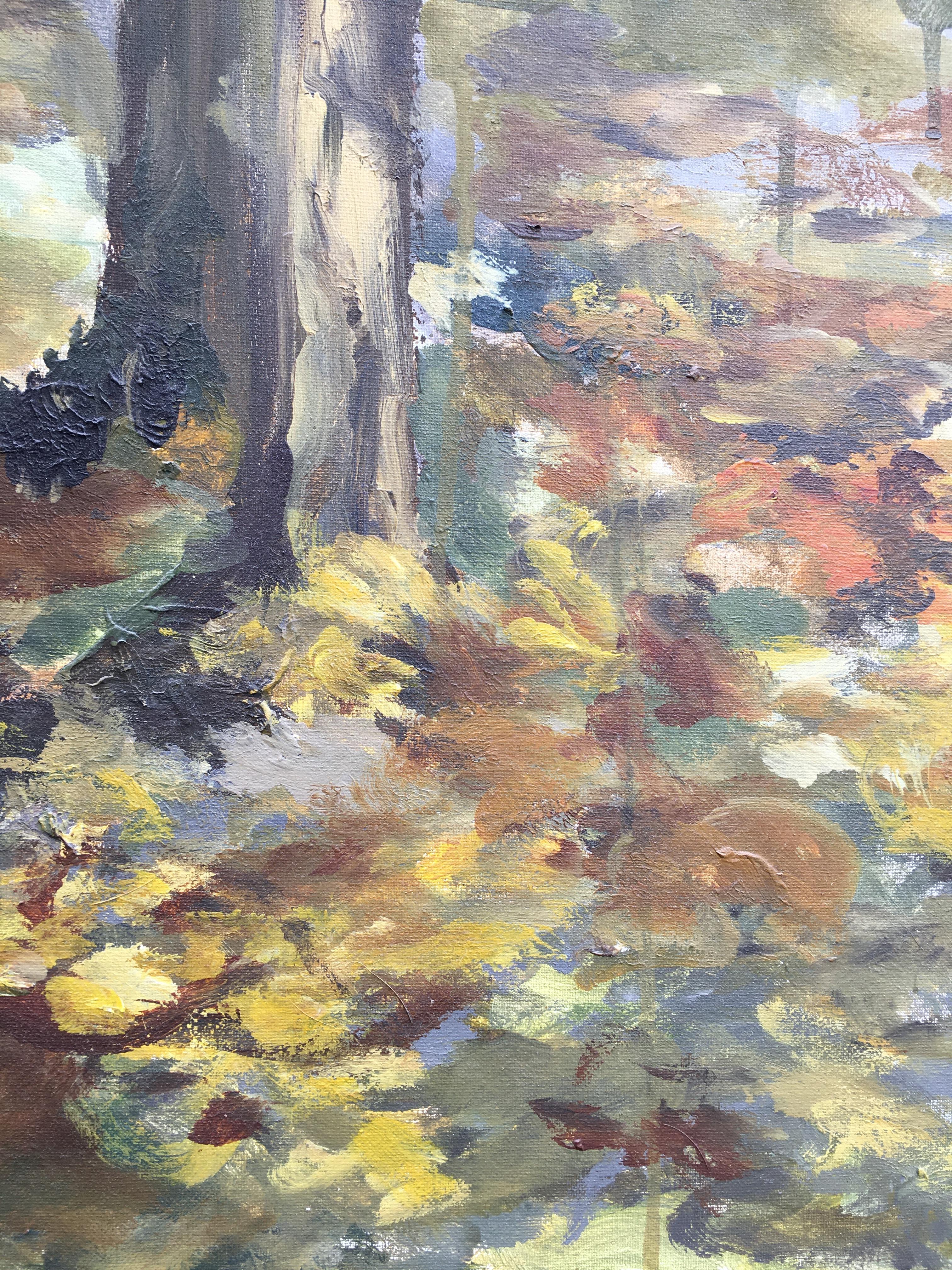 Original oil-Autumn in London IV-expression-landscape-plein air-UK awarded Artis For Sale 1