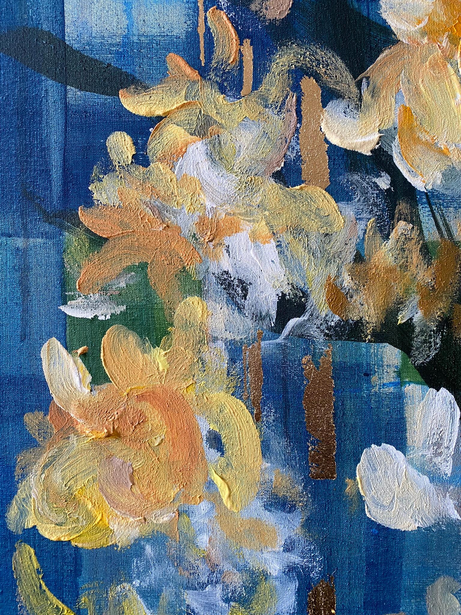 Olio originale con cornice grande-Magnolias-Feat. Tartan scozzese-Artista britannico premiato in vendita 5