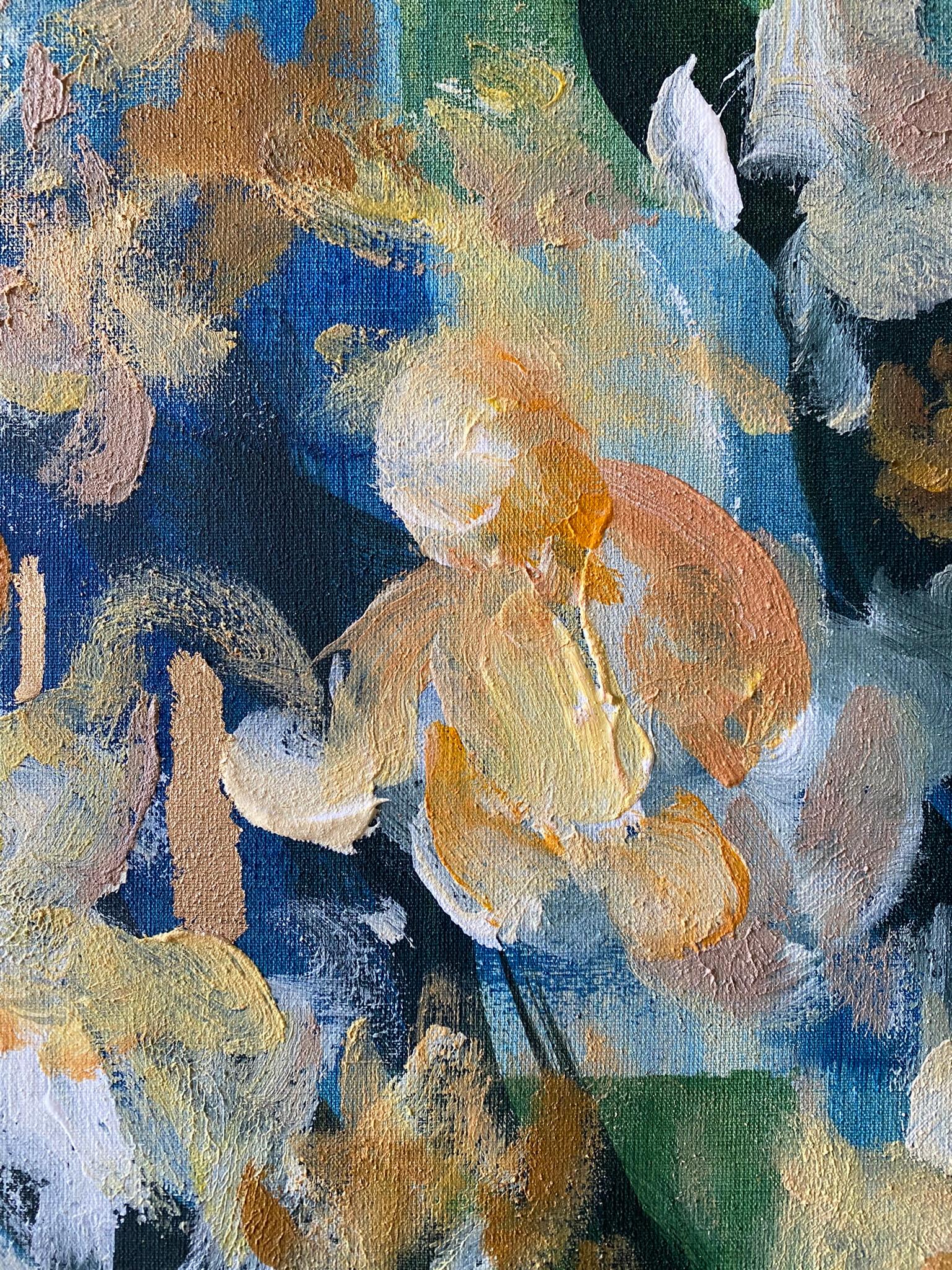 Olio originale con cornice grande-Magnolias-Feat. Tartan scozzese-Artista britannico premiato in vendita 6