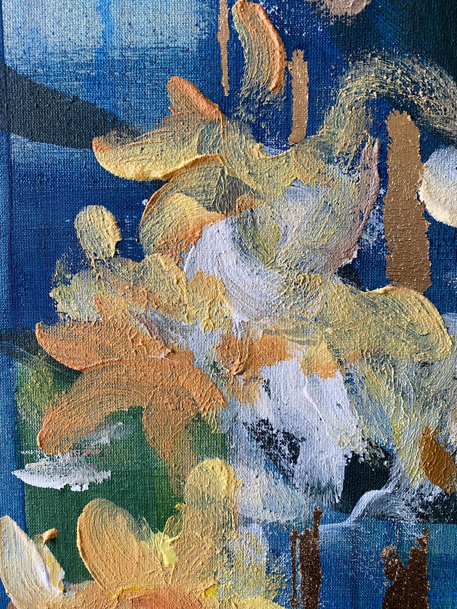 Olio originale con cornice grande-Magnolias-Feat. Tartan scozzese-Artista britannico premiato in vendita 9