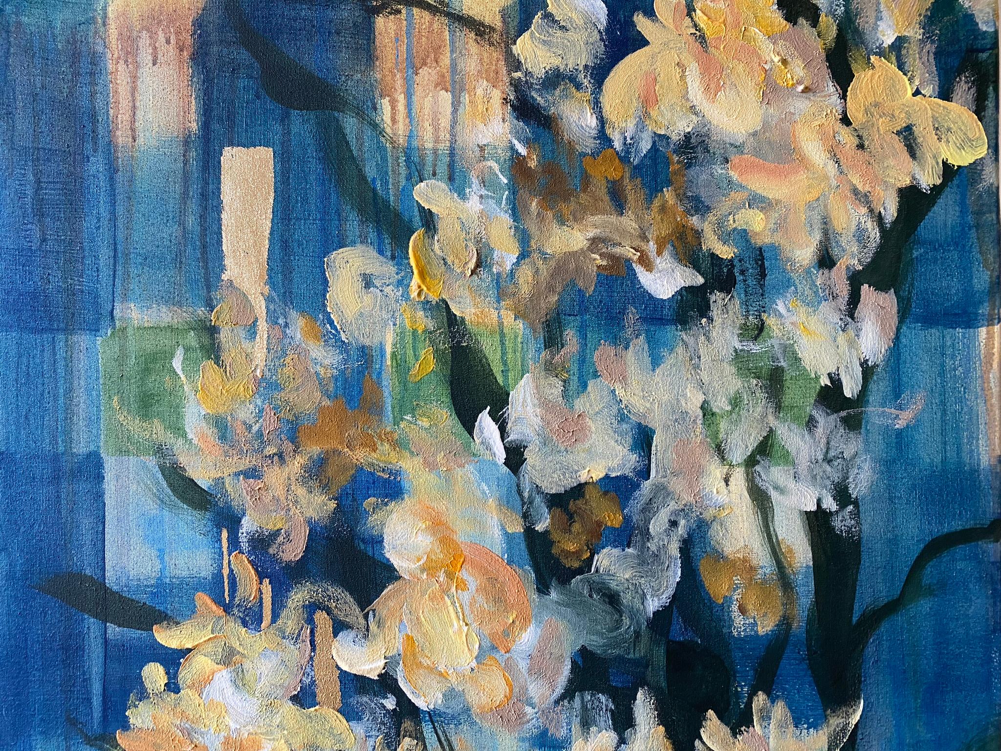 Olio originale con cornice grande-Magnolias-Feat. Tartan scozzese-Artista britannico premiato in vendita 12