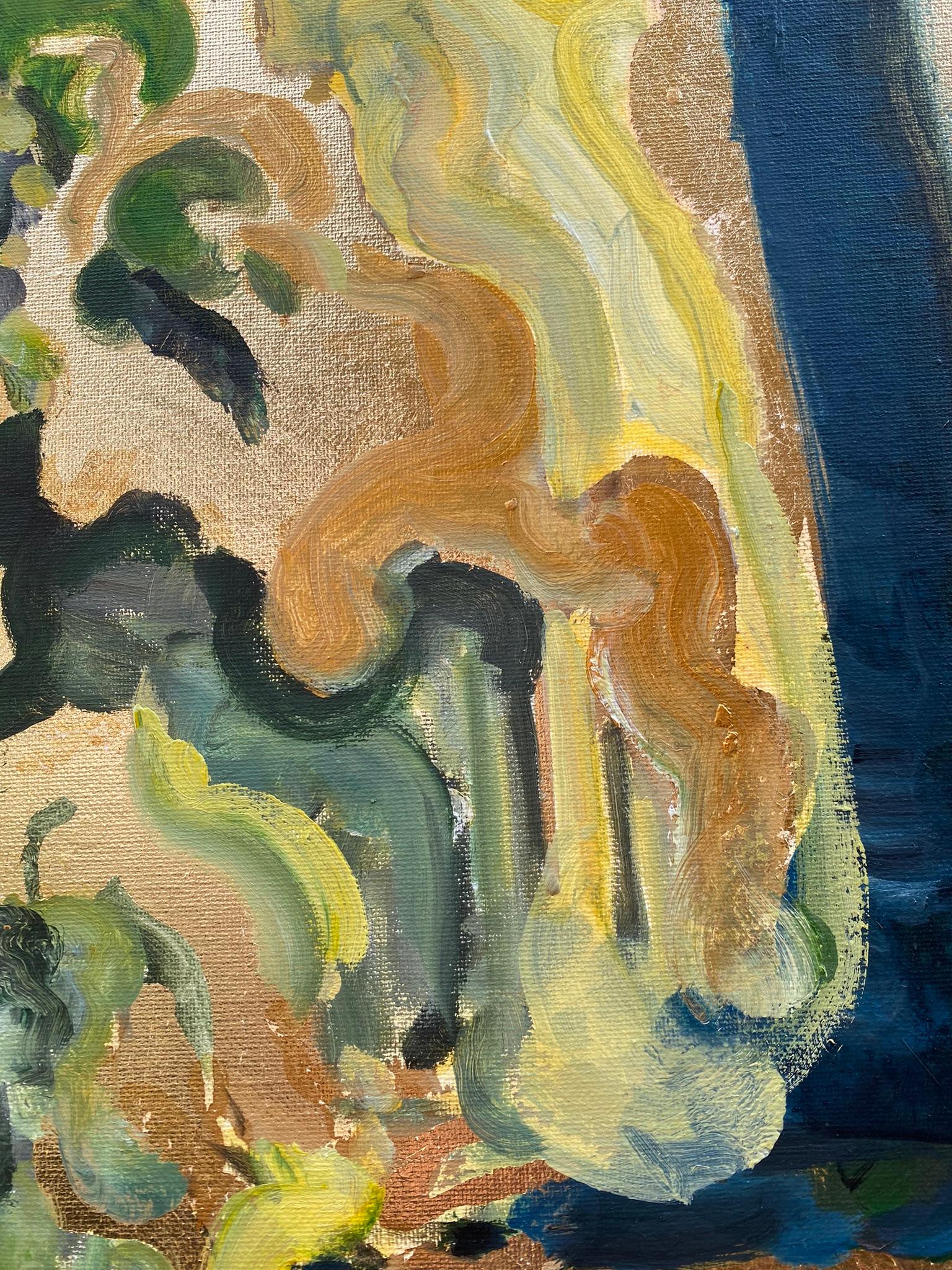 Olio originale - grande - serie di paesaggi illuminati dal sole - memoria, foglia d'oro, Artista premiato nel Regno Unito 10