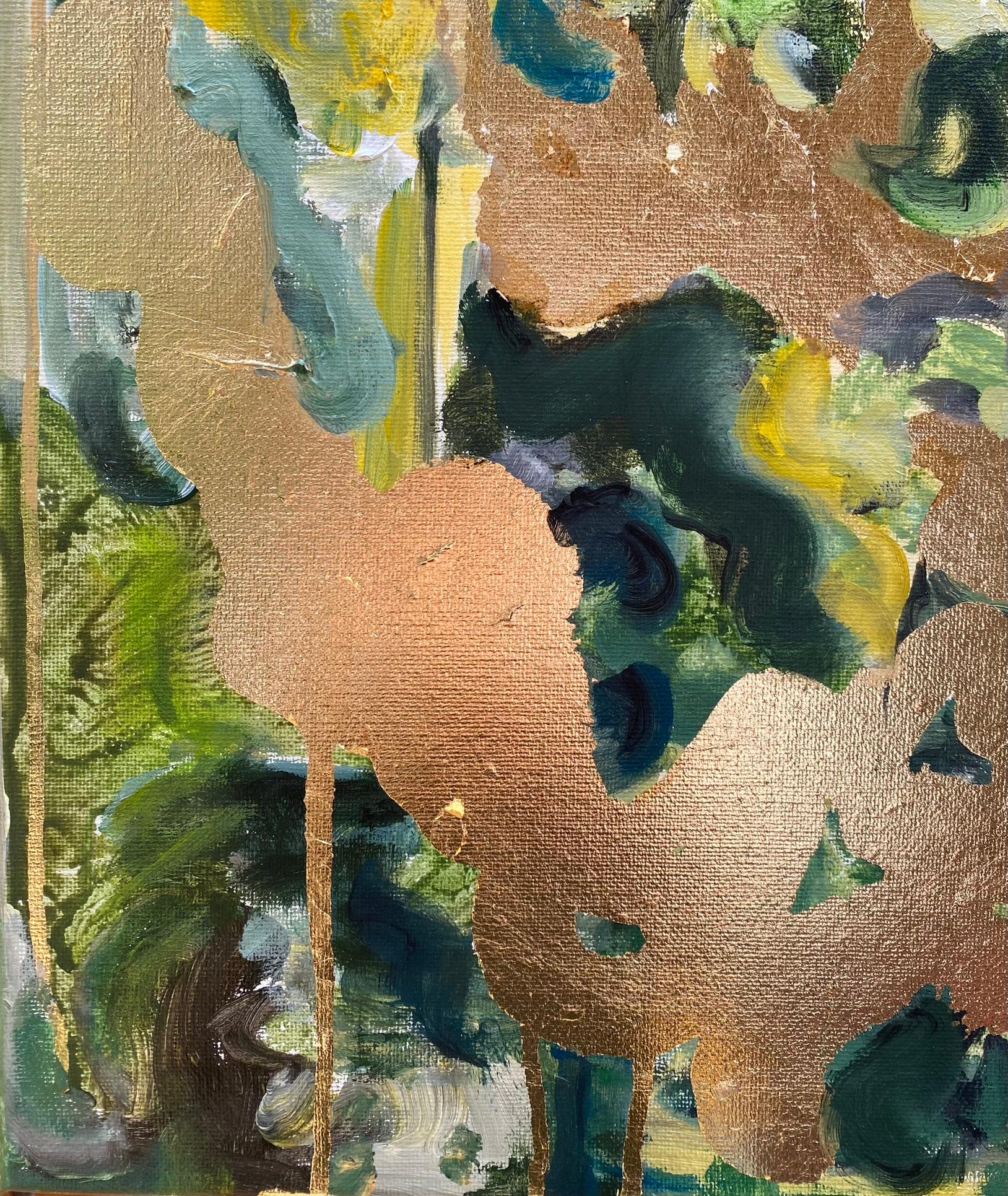 Olio originale - grande - serie di paesaggi illuminati dal sole - memoria, foglia d'oro, Artista premiato nel Regno Unito 4