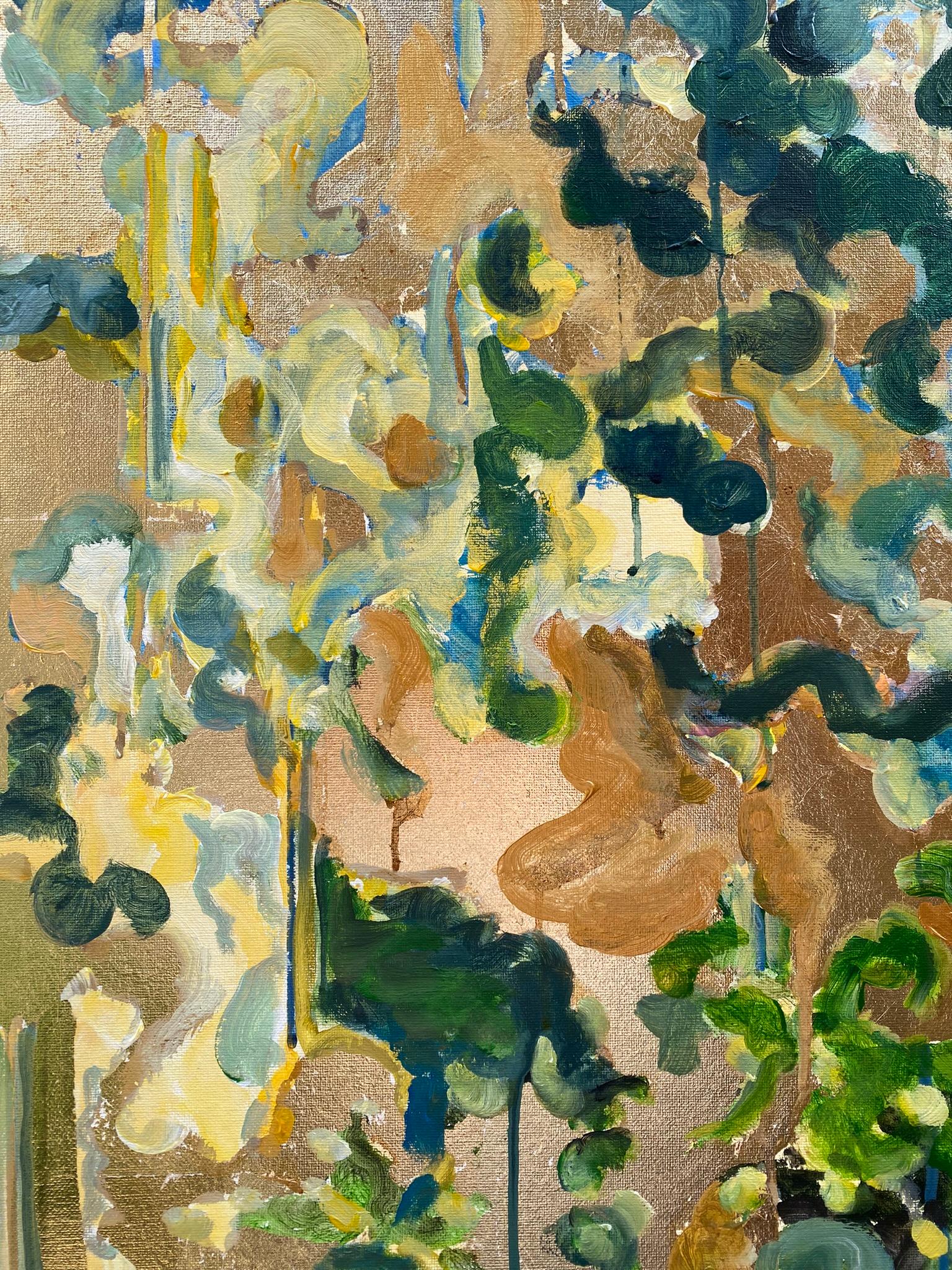 Olio originale - grande - serie di paesaggi illuminati dal sole - memoria, foglia d'oro, Artista premiato nel Regno Unito 5