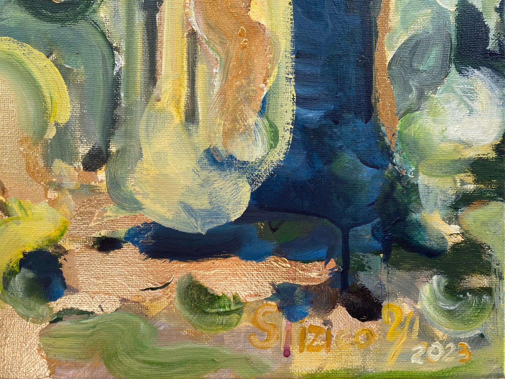 Olio originale - grande - serie di paesaggi illuminati dal sole - memoria, foglia d'oro, Artista premiato nel Regno Unito 6