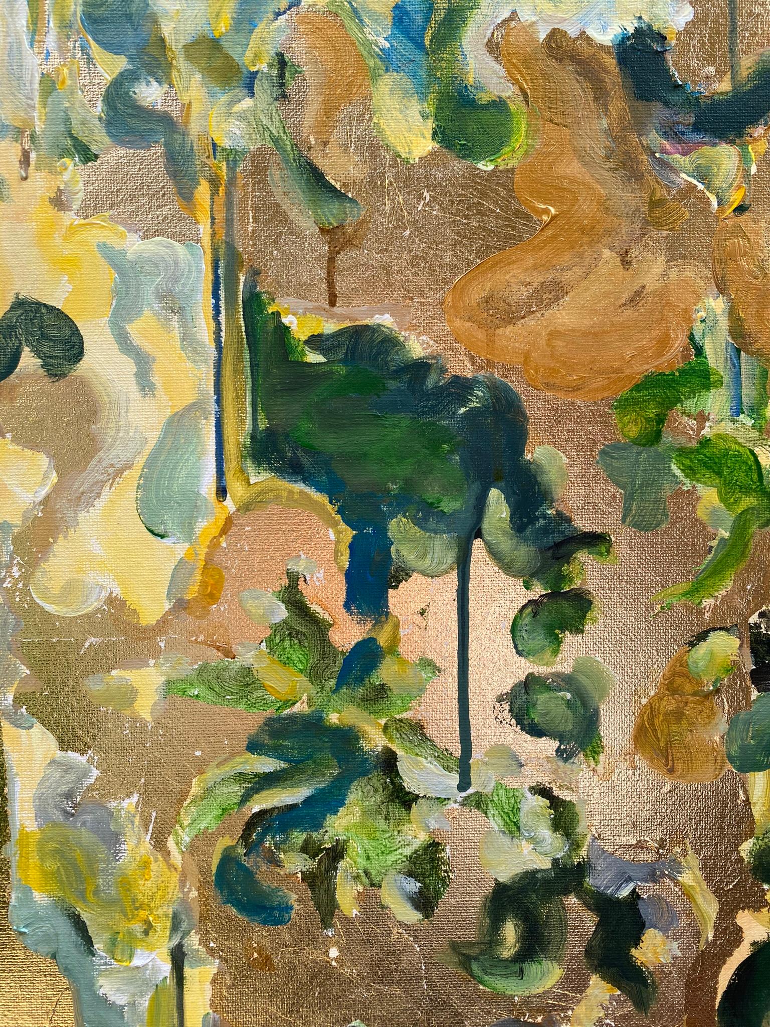 Olio originale - grande - serie di paesaggi illuminati dal sole - memoria, foglia d'oro, Artista premiato nel Regno Unito 8