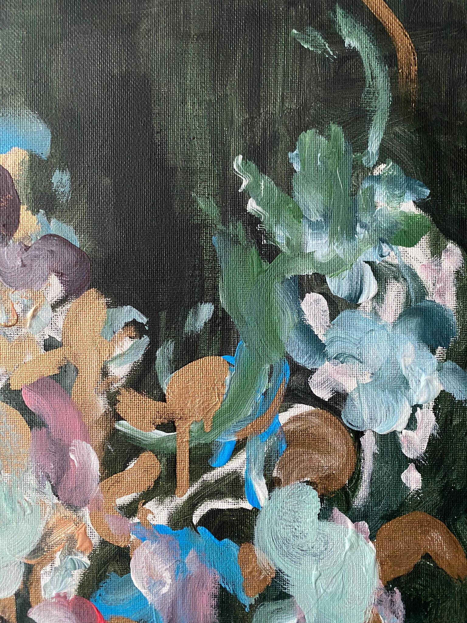 Olio originale - Paesaggio notturno e diurno - Set di ricordi - Artista britannico premiato - Foglia d'oro 9