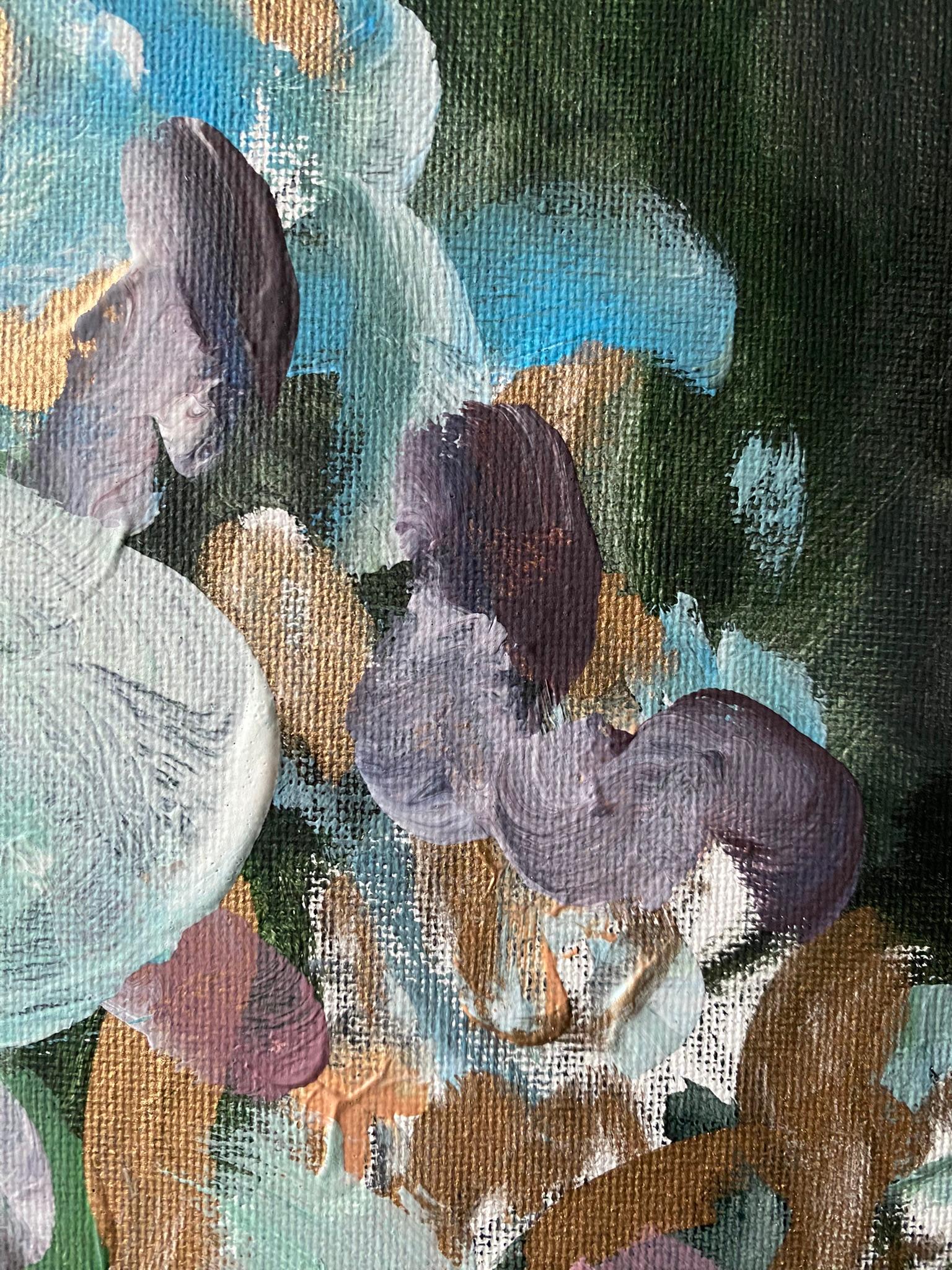 Olio originale - Paesaggio notturno e diurno - Set di ricordi - Artista britannico premiato - Foglia d'oro 11