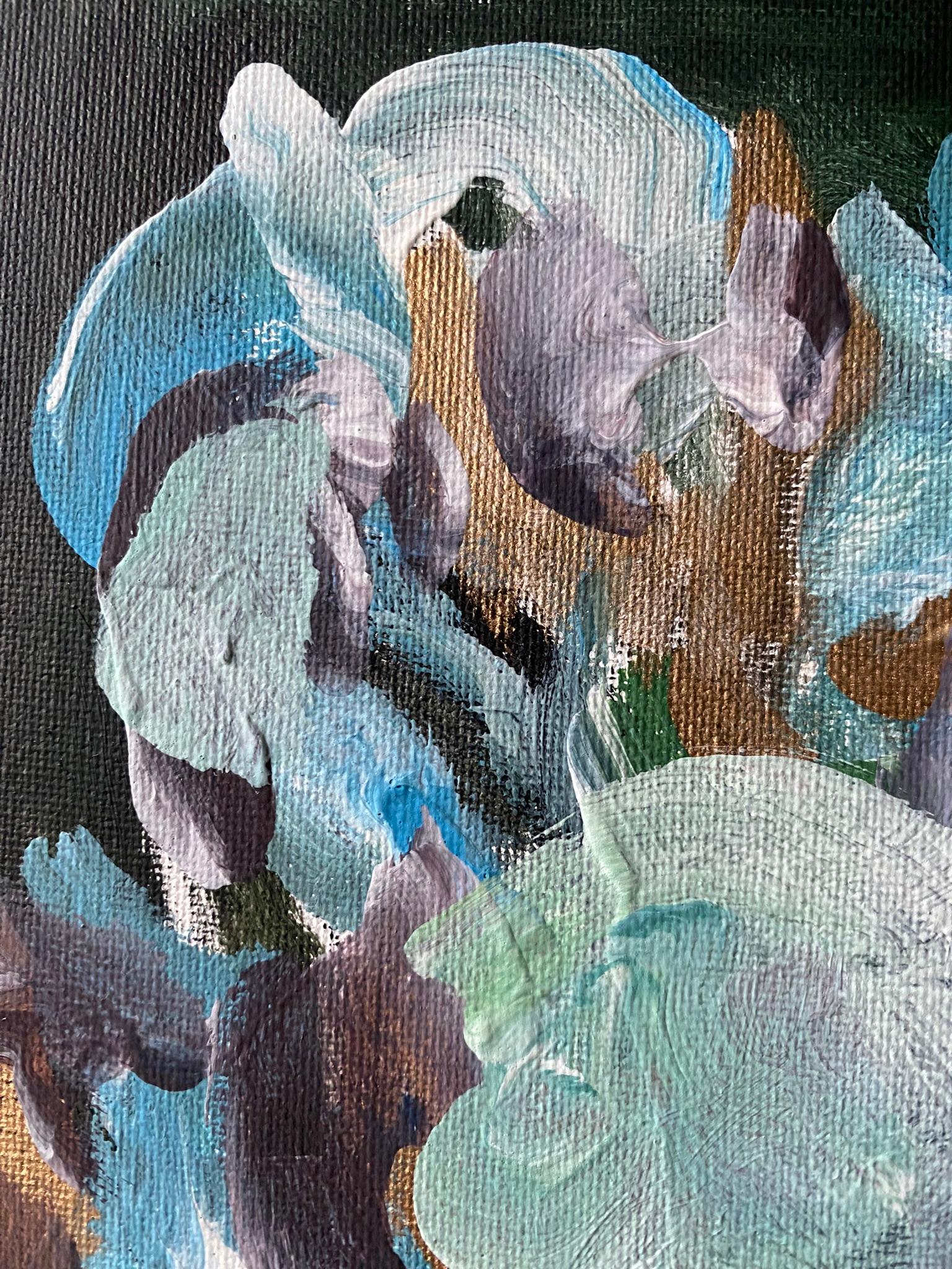 Olio originale - Paesaggio notturno e diurno - Set di ricordi - Artista britannico premiato - Foglia d'oro 12