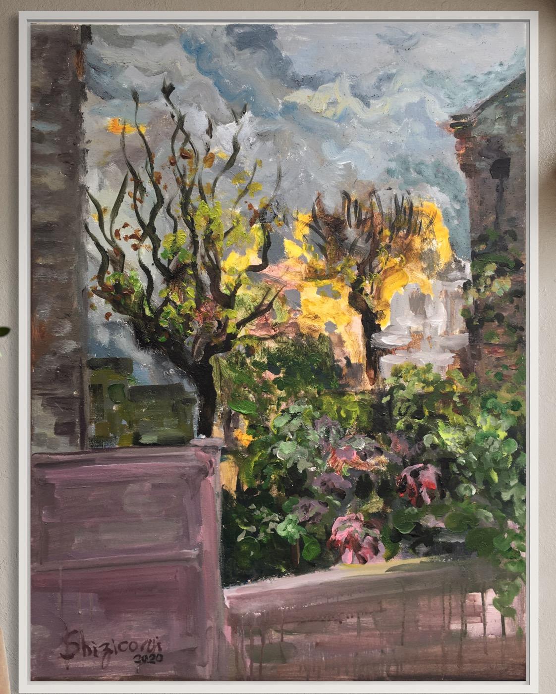Trittico originale-Autunno a Londra-plein air-Artista britannico premiato -Oliri di grandi dimensioni in vendita 4